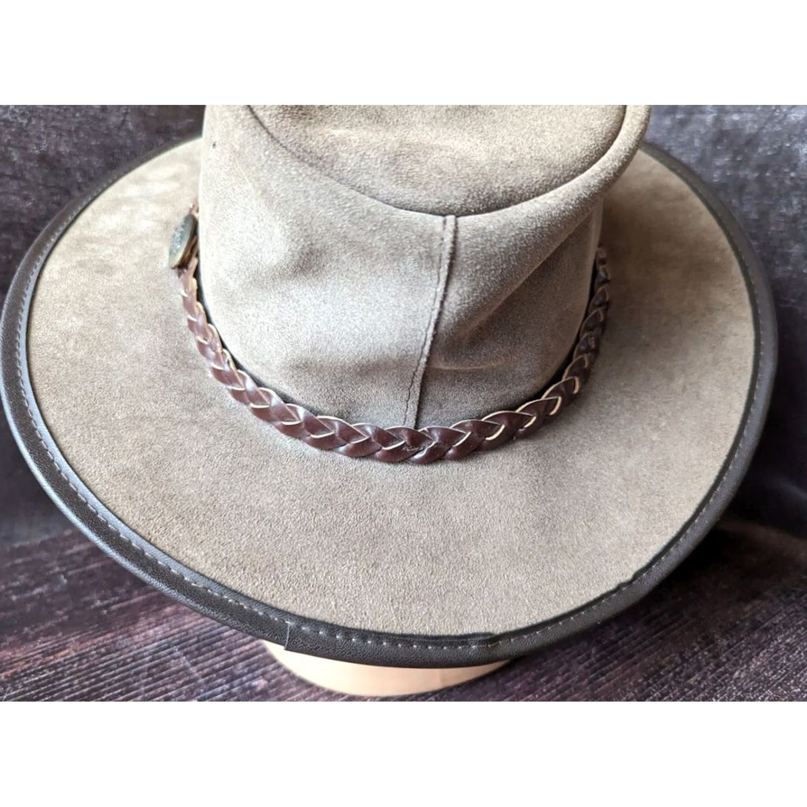 Vintage Urban Trail Cowboy Mens Leather Hat M Brown Size ONE SIZE - 4 Thumbnail