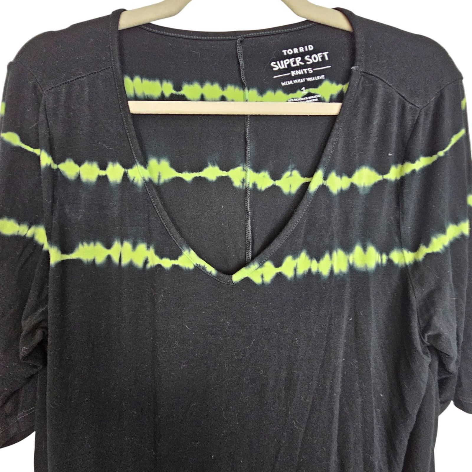 Torrid Torrid Super Soft Knits Tie Dye Shirt Plus Size 1X Stretch Size XL / US 12-14 / IT 48-50 - 3 Thumbnail