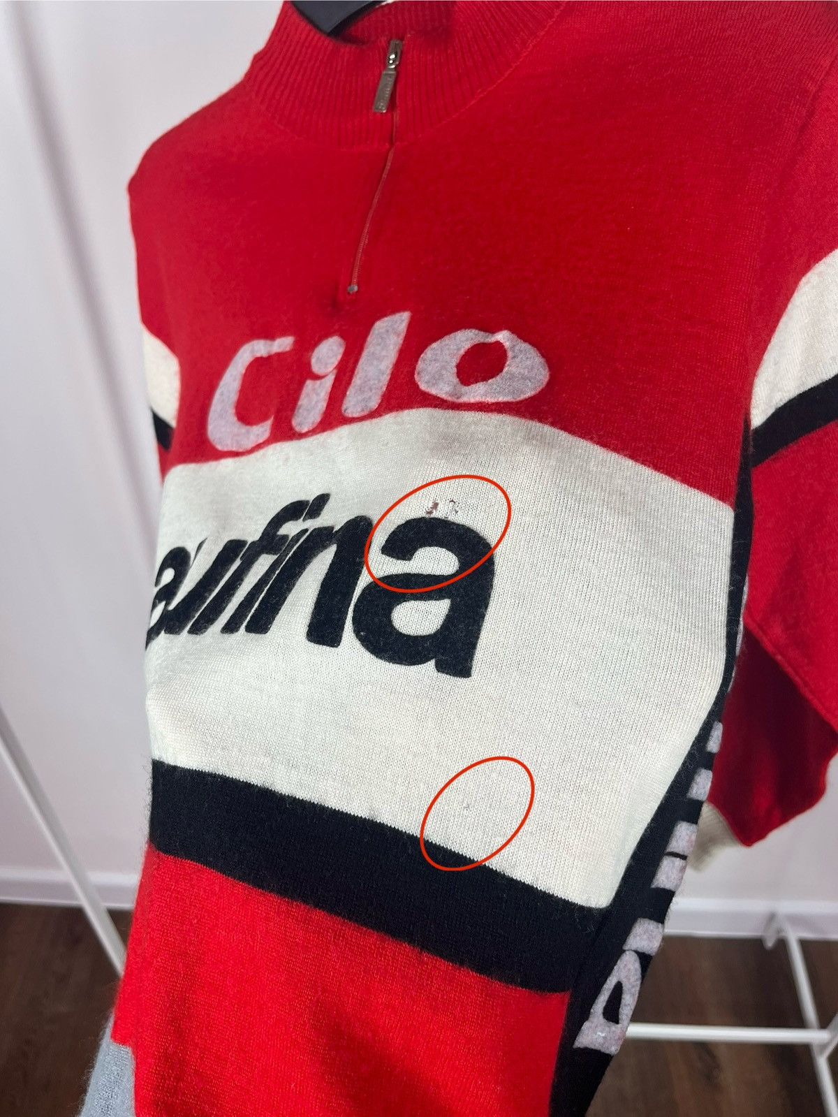 Other Vintage Cilo Aufina Cycling Jersey by SMS Santini Italy Size US M / EU 48-50 / 2 - 5 Thumbnail