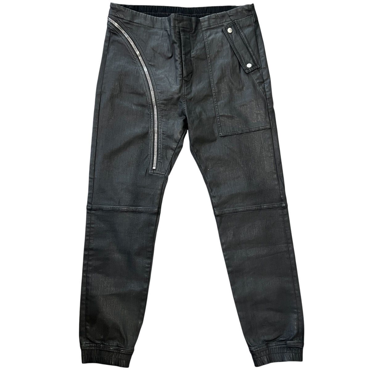Rick Owens Drkshdw RICK OWENS DRKSHDW 2019AW Black Wax Air Cut Jogger Size US 31 - 1 Thumbnail