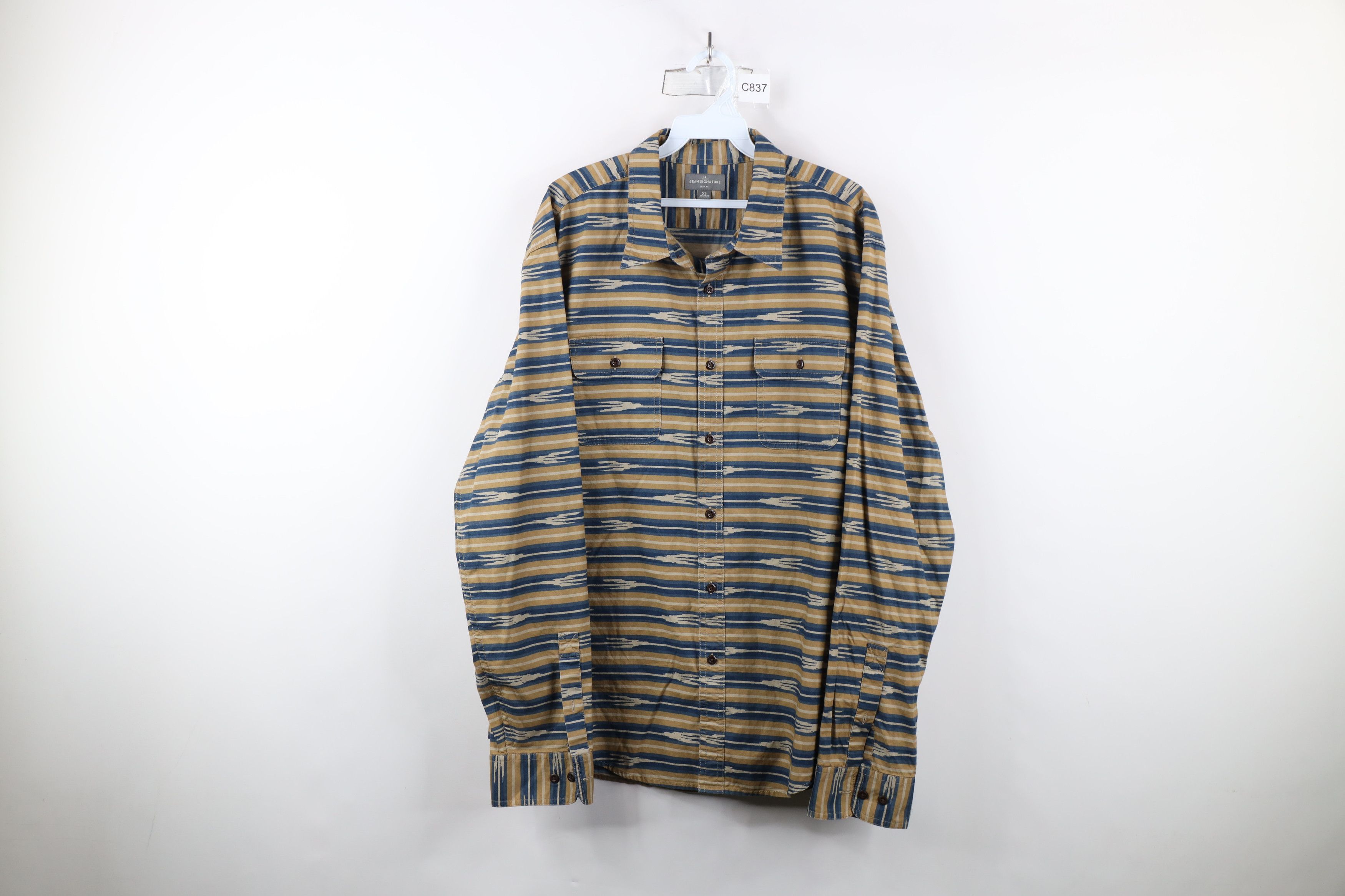 L.L. Bean × Vintage Vintage Y2K LL Bean Striped Collared Button Shirt Size US XL / EU 56 / 4 - 1 Thumbnail