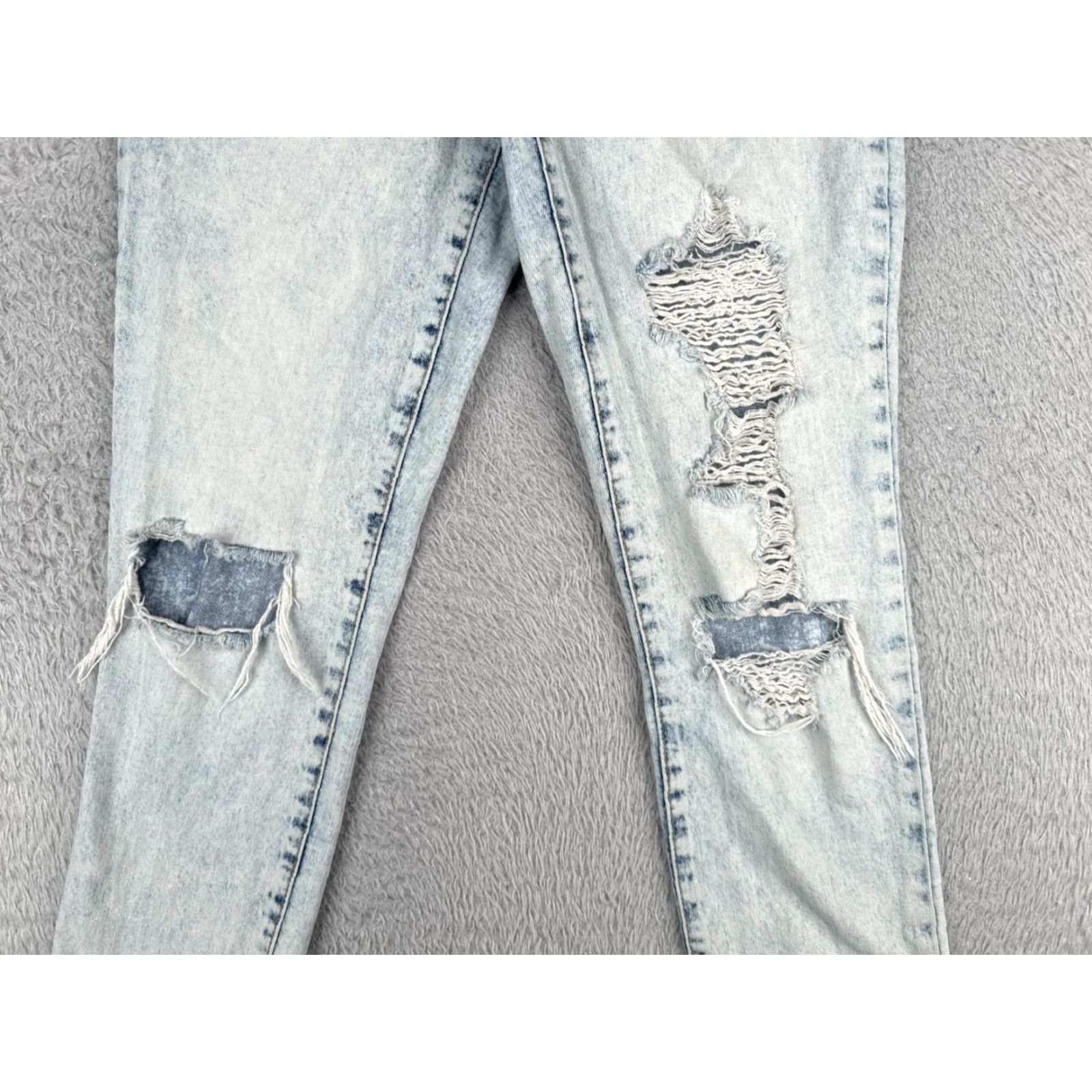 Vintage VINTAGE Rewash Jeans Juniors 1 Blue Denim Distressed High Rise Light Wash 24x24 Size 25" / US 0 / IT 36 - 3 Thumbnail