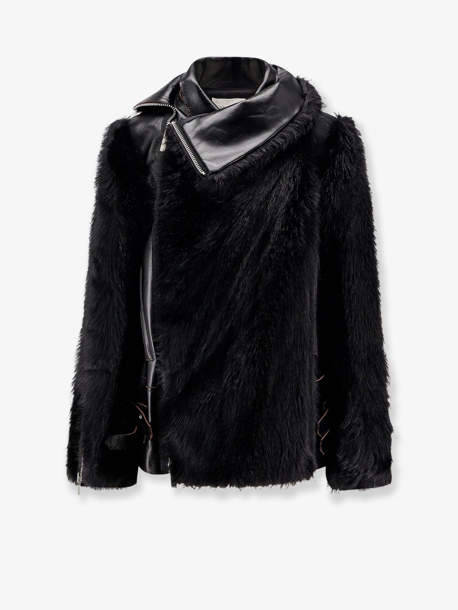Leather Jacket with synthetic fur inserts 2 - USA Tariffs Included