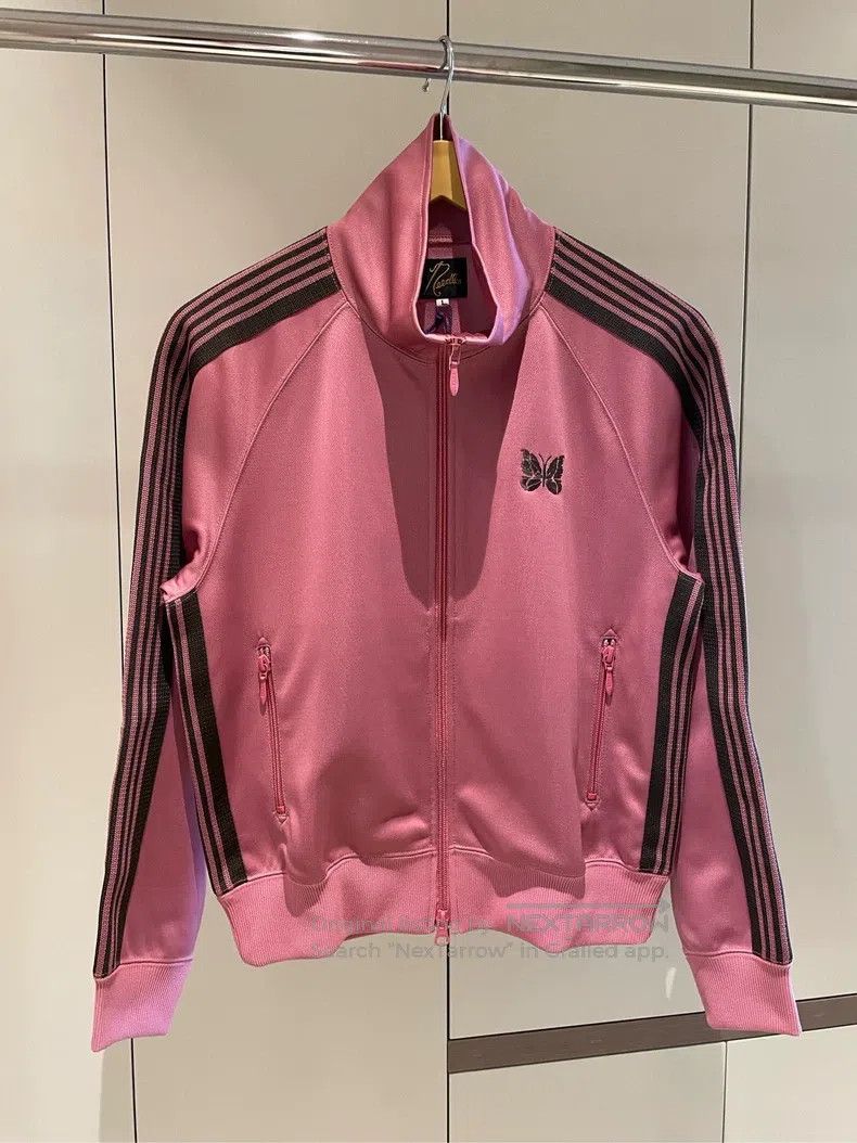 Needles Needles Rose Pink Butterfly Embroidered Stripe Zip Blazer Size US L / EU 52-54 / 3 - 5 Thumbnail