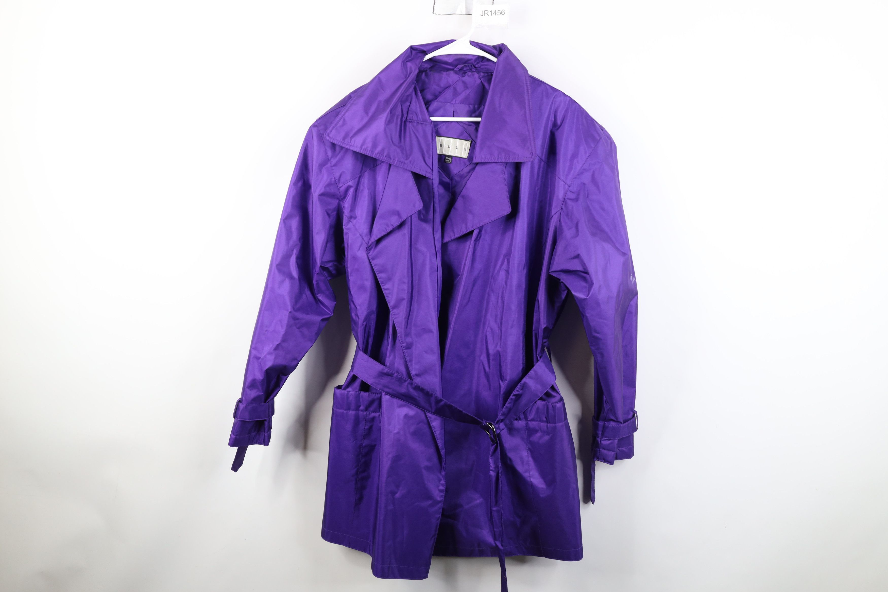 Vintage Vintage 90s Pelle Belted Trench Coat Rain Jacket Purple Size XXL / US 16-18 / IT 52-54 - 1 Thumbnail