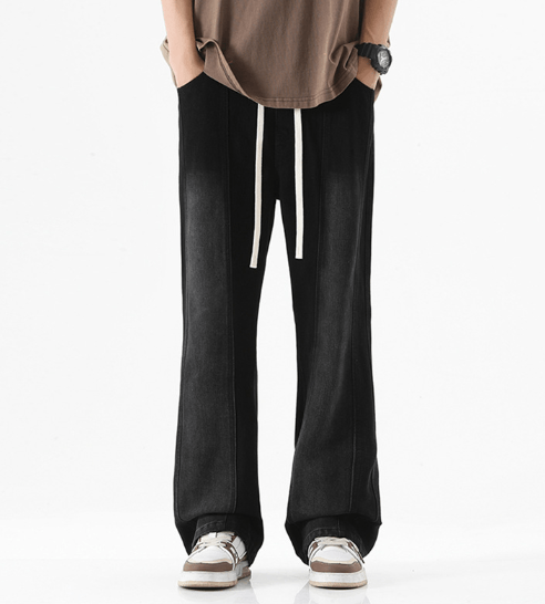 Japanese Brand × Jean Retro slim drawstring high street bootcut jeans Size US 32 / EU 48 - 1 Thumbnail