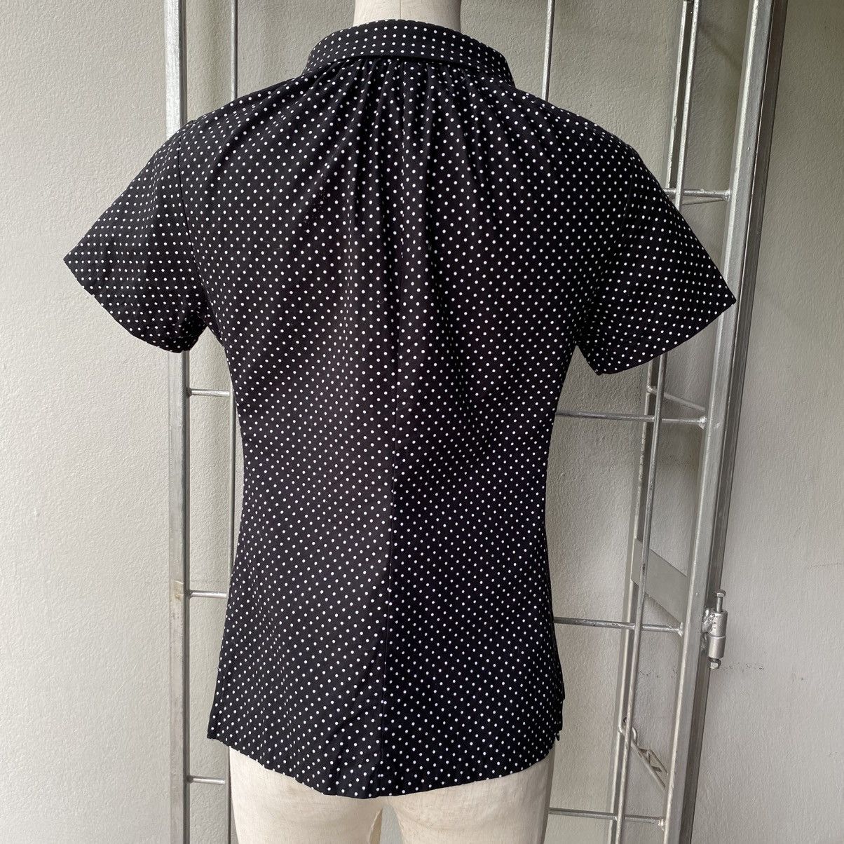 Japanese Brand A/T Black Dot Blouse with Peter Pan Collar Size S / US 4 / IT 40 - 16 Thumbnail