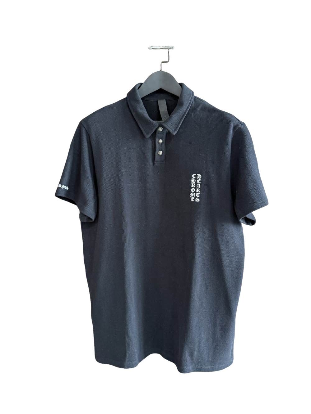 Chrome Hearts Chrome Hearts Black Polo Cross Logo Shirt Top | Grailed