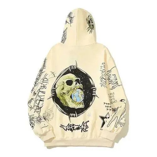 Japanese Brand Skeleton Graffiti Pull Over hoodie Size US M / EU 48-50 / 2 - 2 Thumbnail