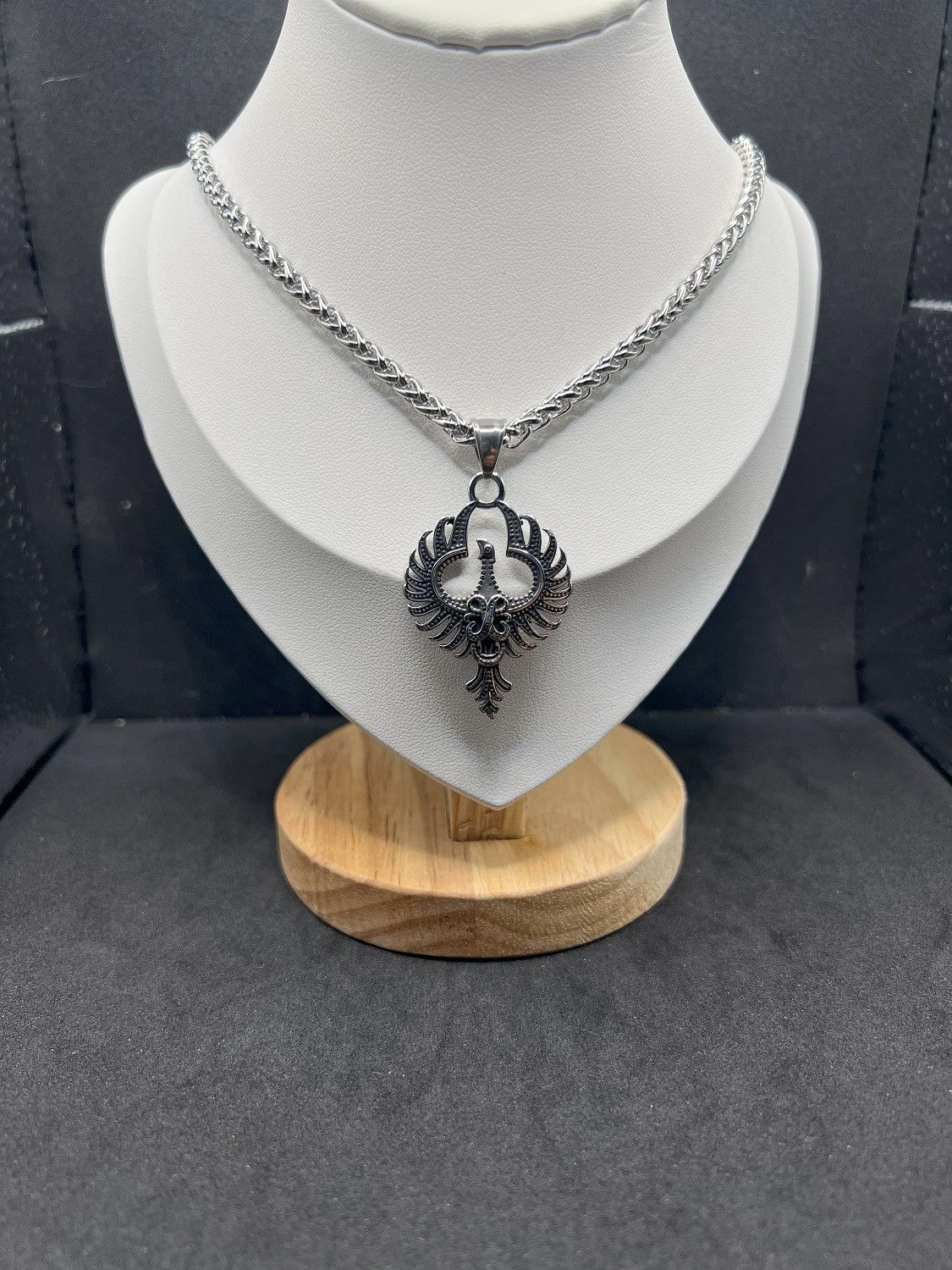 Jewelry Phoenix Double Chain Necklace in Silver, Men's