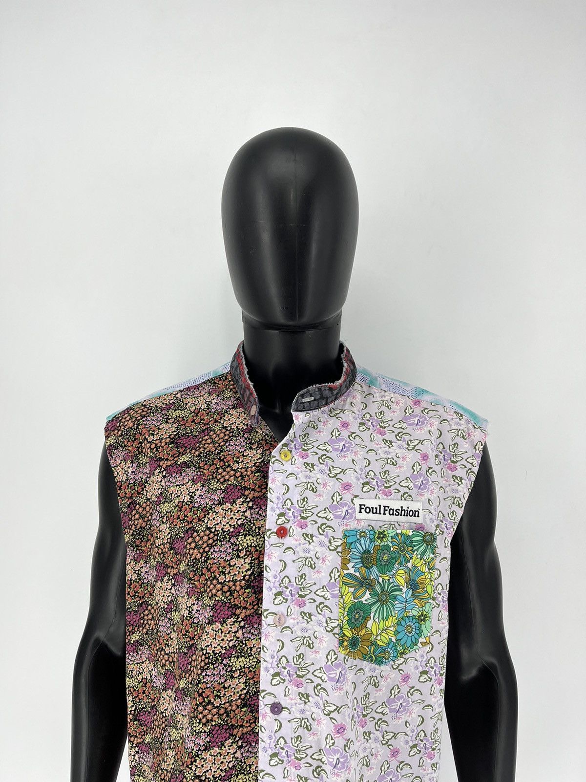 Japanese Brand Vintage Y2K Japanese Brand Foul Fashion Patchwork Shirt Size US XXL / EU 58 / 5 - 7 Thumbnail
