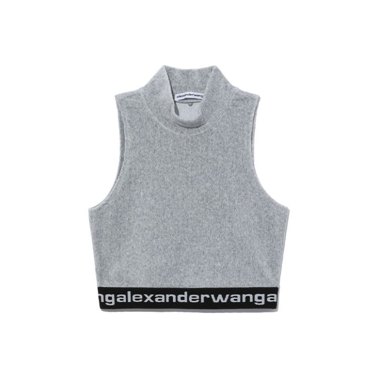 Alexander Wang Alexander Wang Logo Elastic Mock Neck Crop Top XS Size XS / US 0-2 / IT 36-38 - 1 Thumbnail