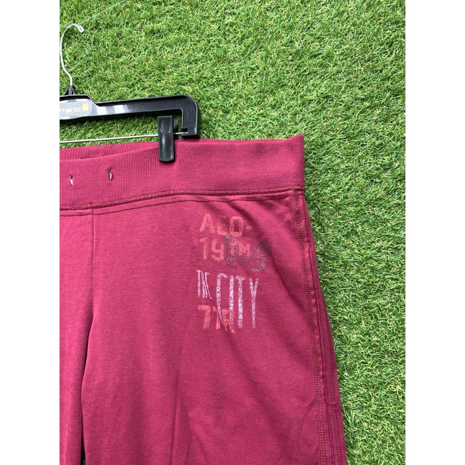 American Eagle Outfitters American Eagle Sweatpants Womens XL Red Logo Stretch Flare Casual Wide-Leg Size 40" / US 18 - 3 Thumbnail