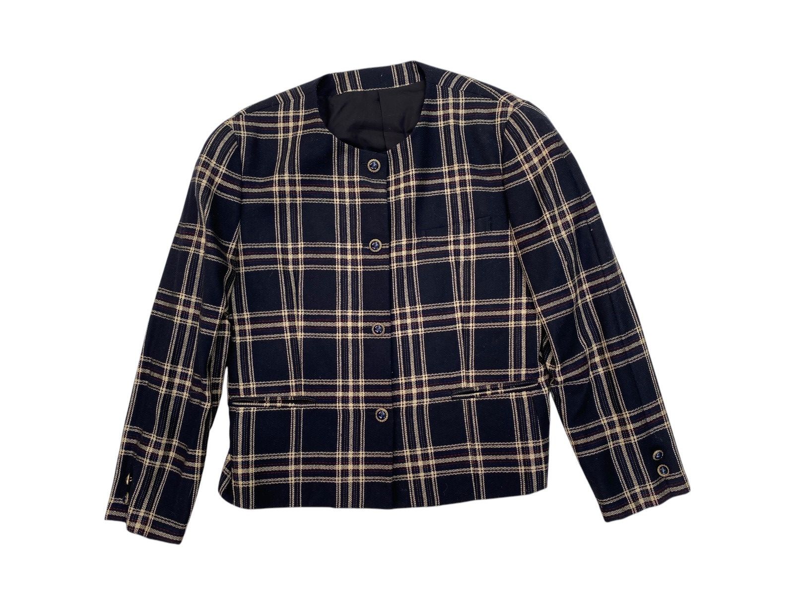 Burberry × Vintage Burberrys Crop Top Wool Jacket Size M / US 6-8 / IT 42-44 - 1 Thumbnail