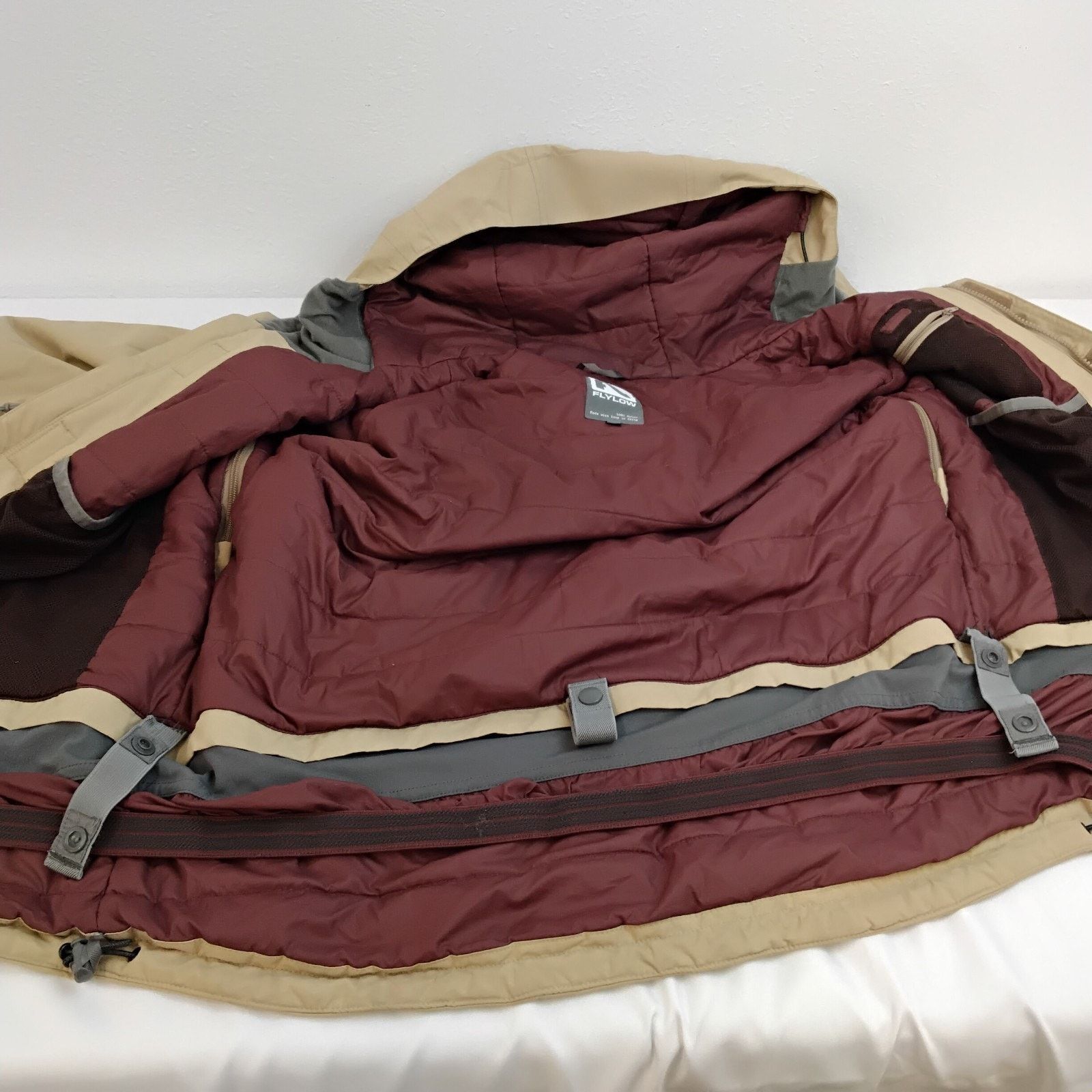 Flylow Flylow Insulated Ski Jacket Men's M Beige/Green Hooded Size US M / EU 48-50 / 2 - 4 Thumbnail