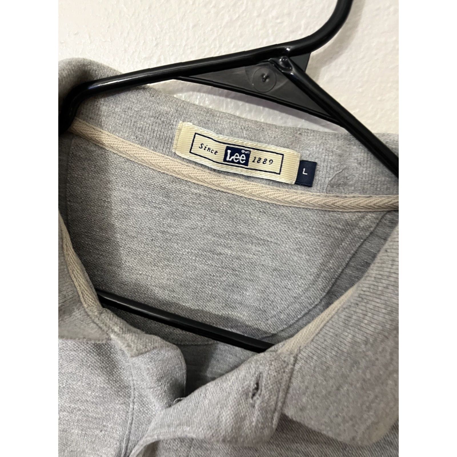 Lee VINTAGE Lee Polo Shirt Mens L Gray Cotton Pinstripe 90s Casual Button-Down Collar Short Sleeve Size US L / EU 52-54 / 3 - 3 Thumbnail