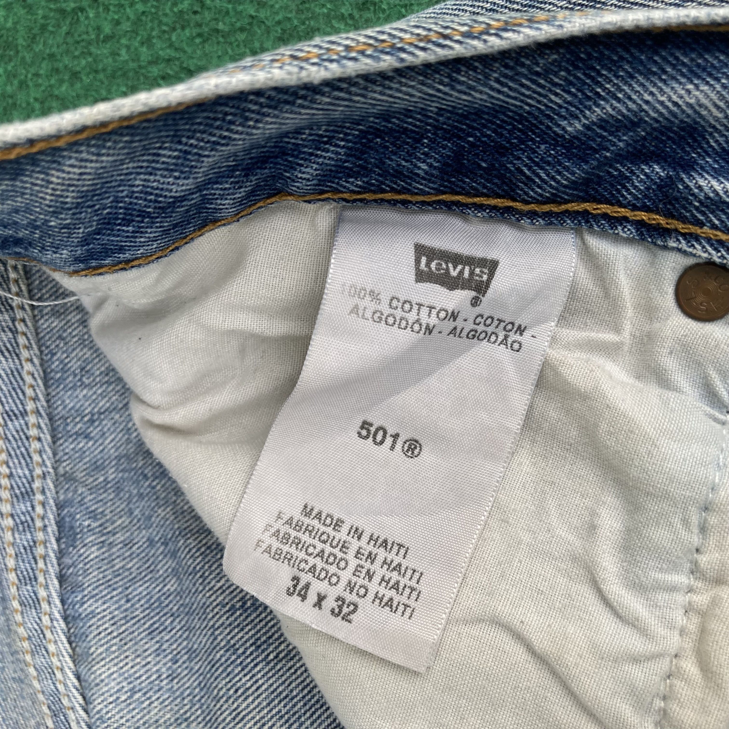 Levi's × Vintage Vtg Levis 501 Ripped Stains Button Fly Blue Denim Jeans Size US 34 / EU 50 - 8 Thumbnail