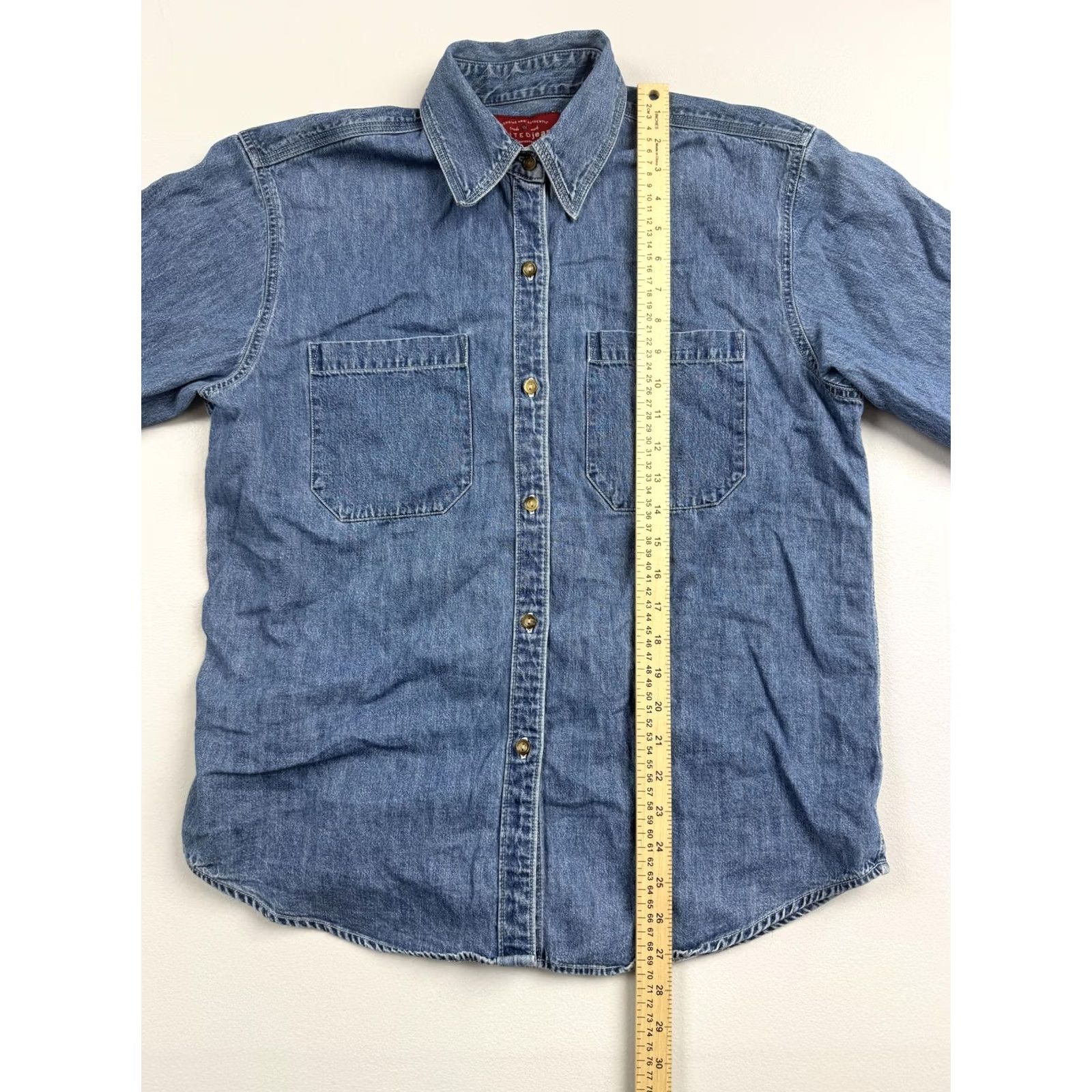 Denime VINTAGE LIMITEDjeans Button-Up Shirt Womens Small Blue Denim Long Sleeve Casual Size S / US 4 / IT 40 - 4 Thumbnail