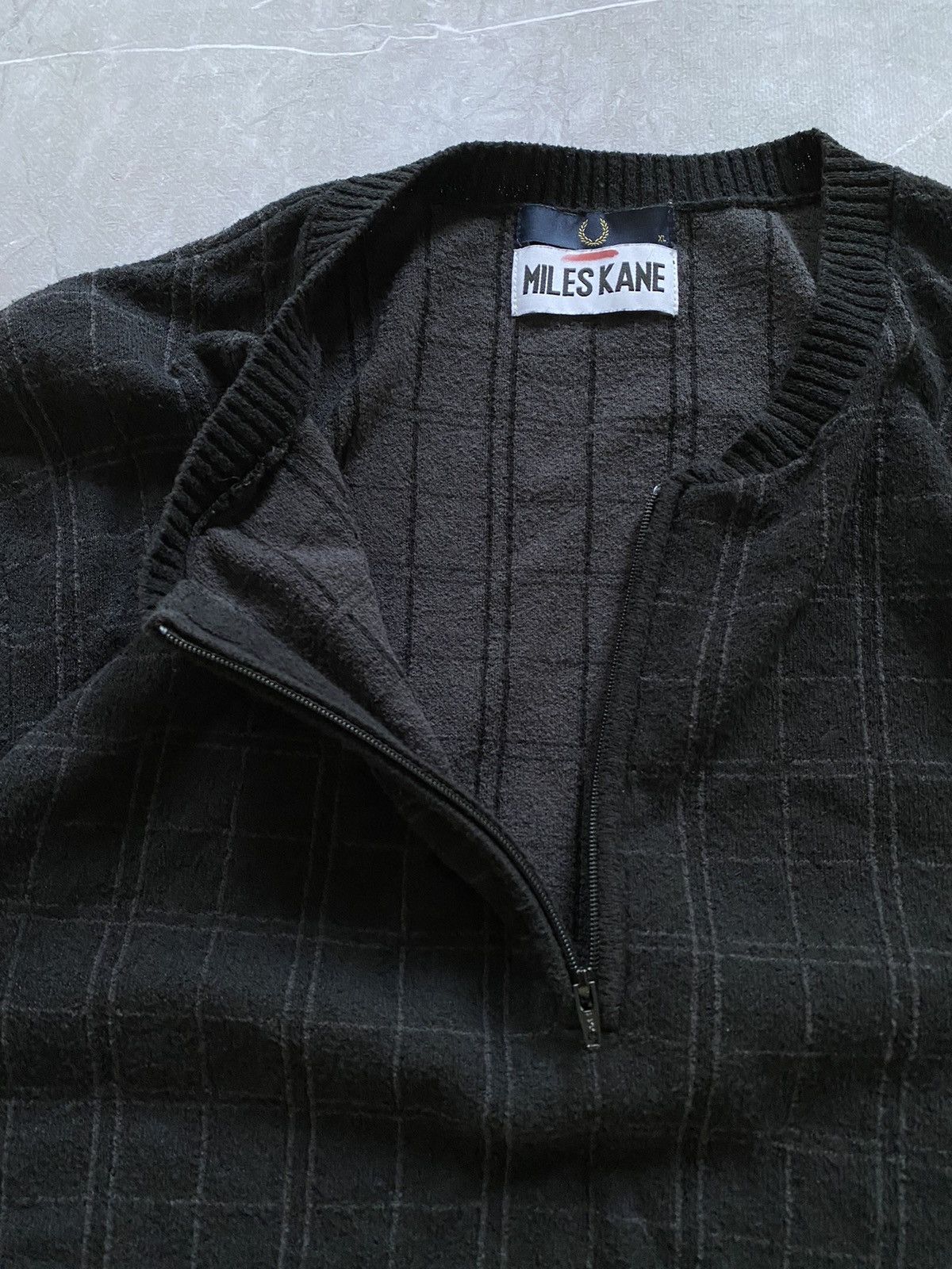 Fred Perry × Vintage Fred Perry x Miles Kane Black 1/4 Quarter Zip Polo Shirt Size US XL / EU 56 / 4 - 8 Thumbnail