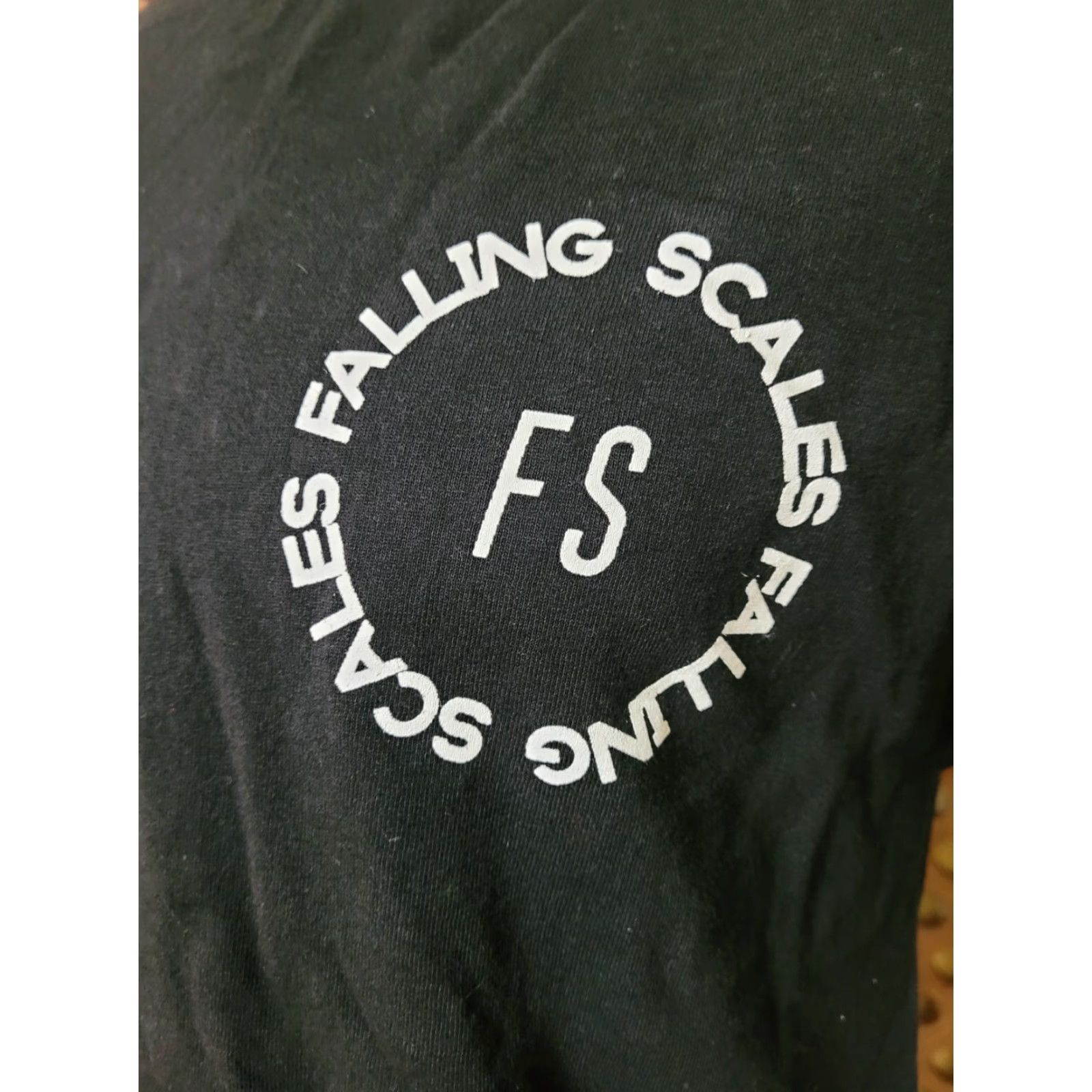 Hanes VINTAGE Falling Scales Hanes T-Shirt Black Crew Neck Short Sleeve Large Mens Graphic Tee 100% Cotton Portuguese English Band Logo Size US L / EU 52-54 / 3 - 2 Thumbnail