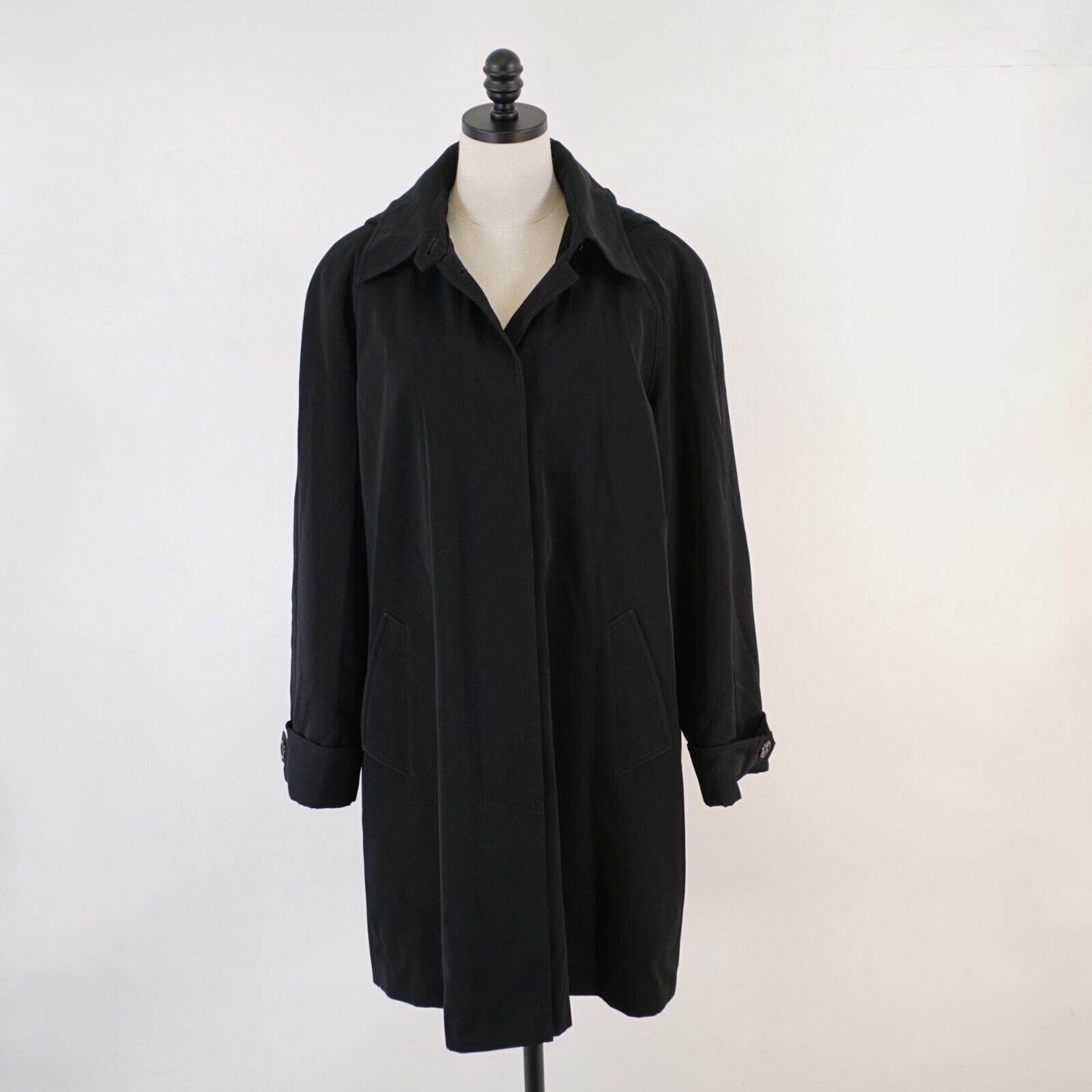 J Ferrar Jacqueline Ferrar Large Black Detachable Hood Polyester Blen Size L / US 10 / IT 46 - 1 Thumbnail
