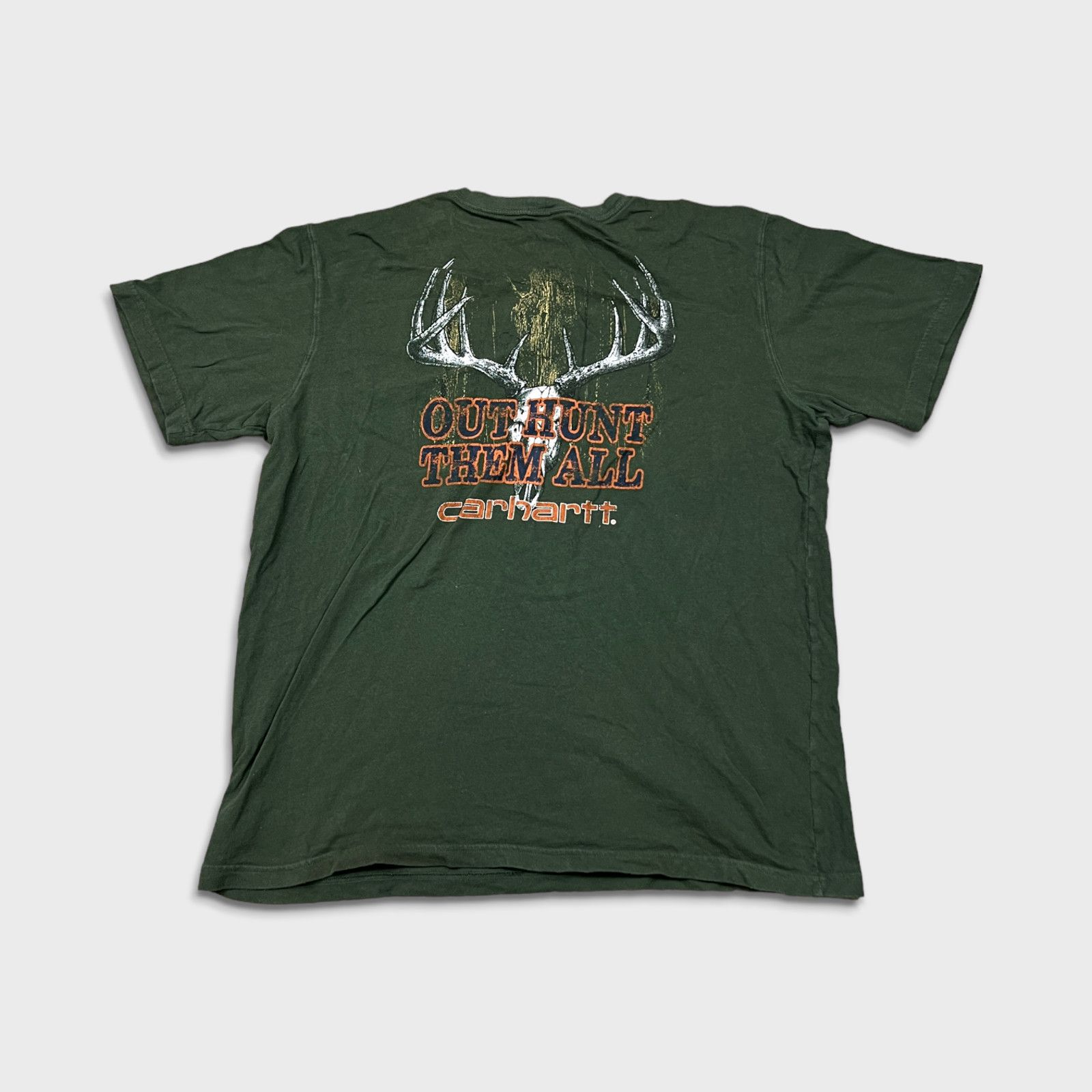 Carhartt × Vintage Carhartt T Shirt XL Relaxed Fit Out Hunt Them All Pocket Tee Size US XL / EU 56 / 4 - 3 Thumbnail