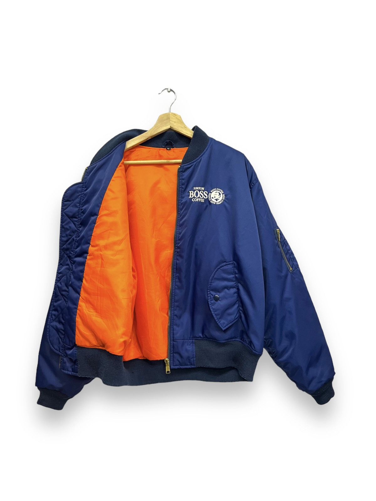 💥Vintage SUNTORY BOSS COFFEE Japan MA-1 Bomber Jacket