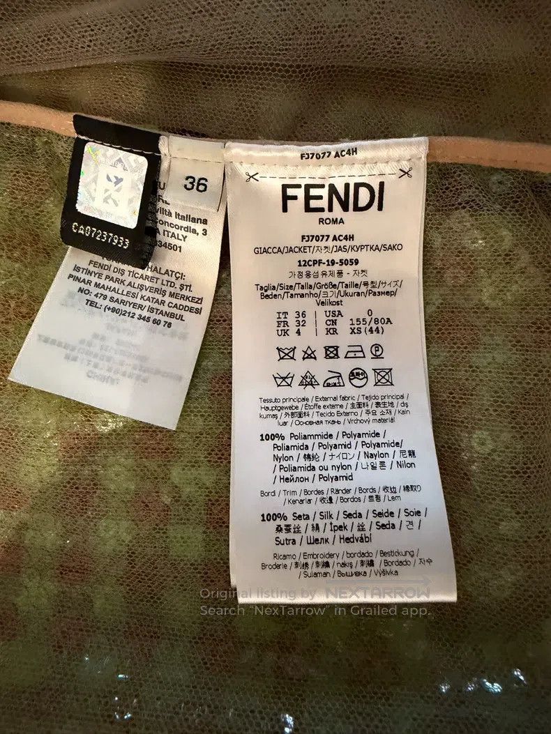Fendi Fendi Nylon Green Sequin Plaid Cardigan Size XXS / US 00 / IT 34 - 4 Thumbnail