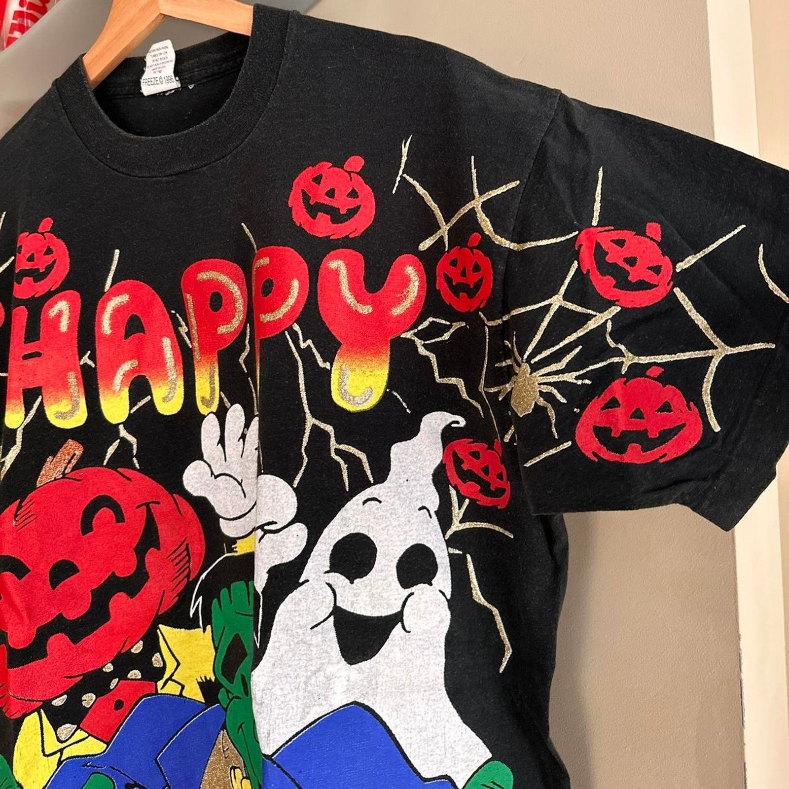 Vintage Vintage 1996 Halloween All Over Print Shirt Size US L / EU 52-54 / 3 - 4 Thumbnail