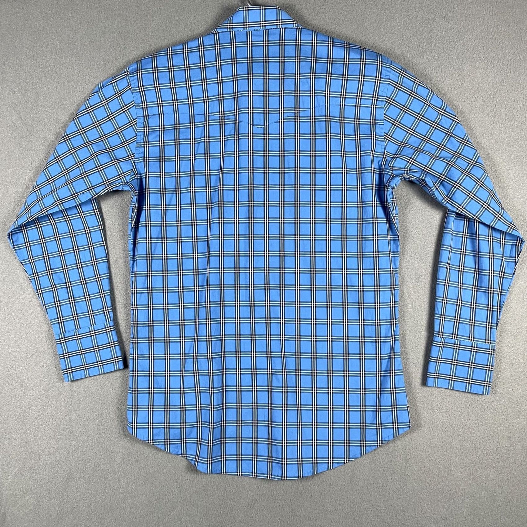 Wrangler Wrangler Shirt Mens Medium Blue Plaid Western Pearl Snap Long Sleeve MWR345B Size US M / EU 48-50 / 2 - 3 Thumbnail