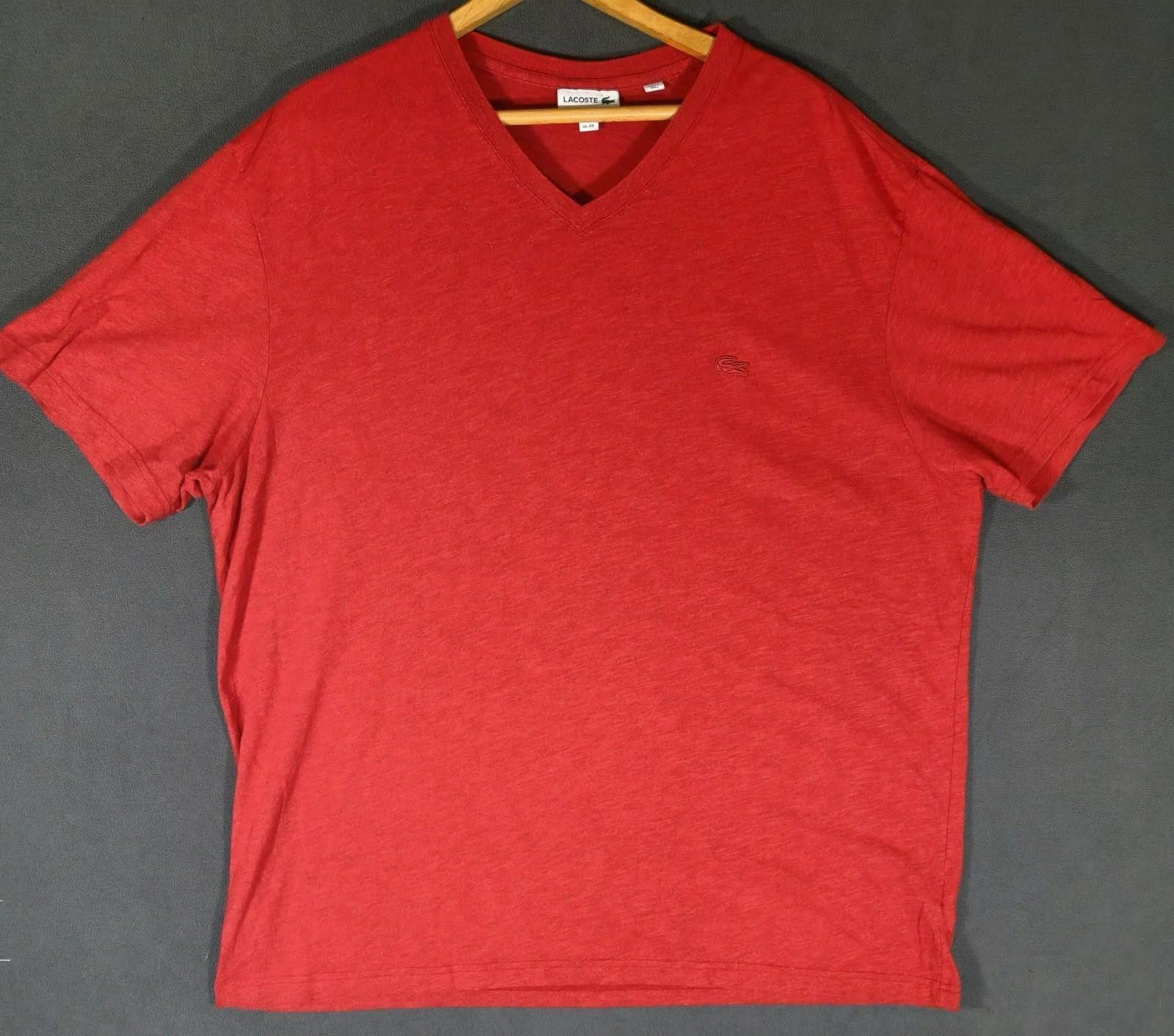 Lacoste Lacoste Men’s VNeck TShirt Red Size 4XL FR 9 Made in Peru #2 Size US XXL / EU 58 / 5 - 1 Thumbnail