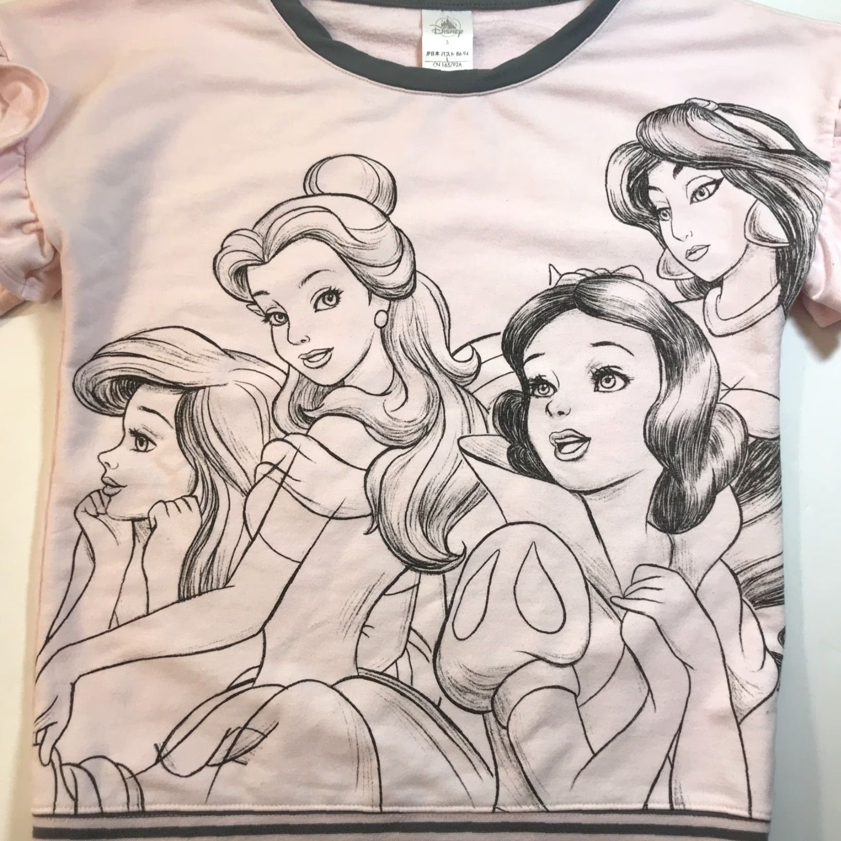 Disney Disney Princess Shirt Womens S Pink Long Sleeve Bell Sleeve Crew Neck Pullover Cotton Polyester Knit Ruffle Graphic Print 90s Disney Store Size S / US 4 / IT 40 - 2 Thumbnail