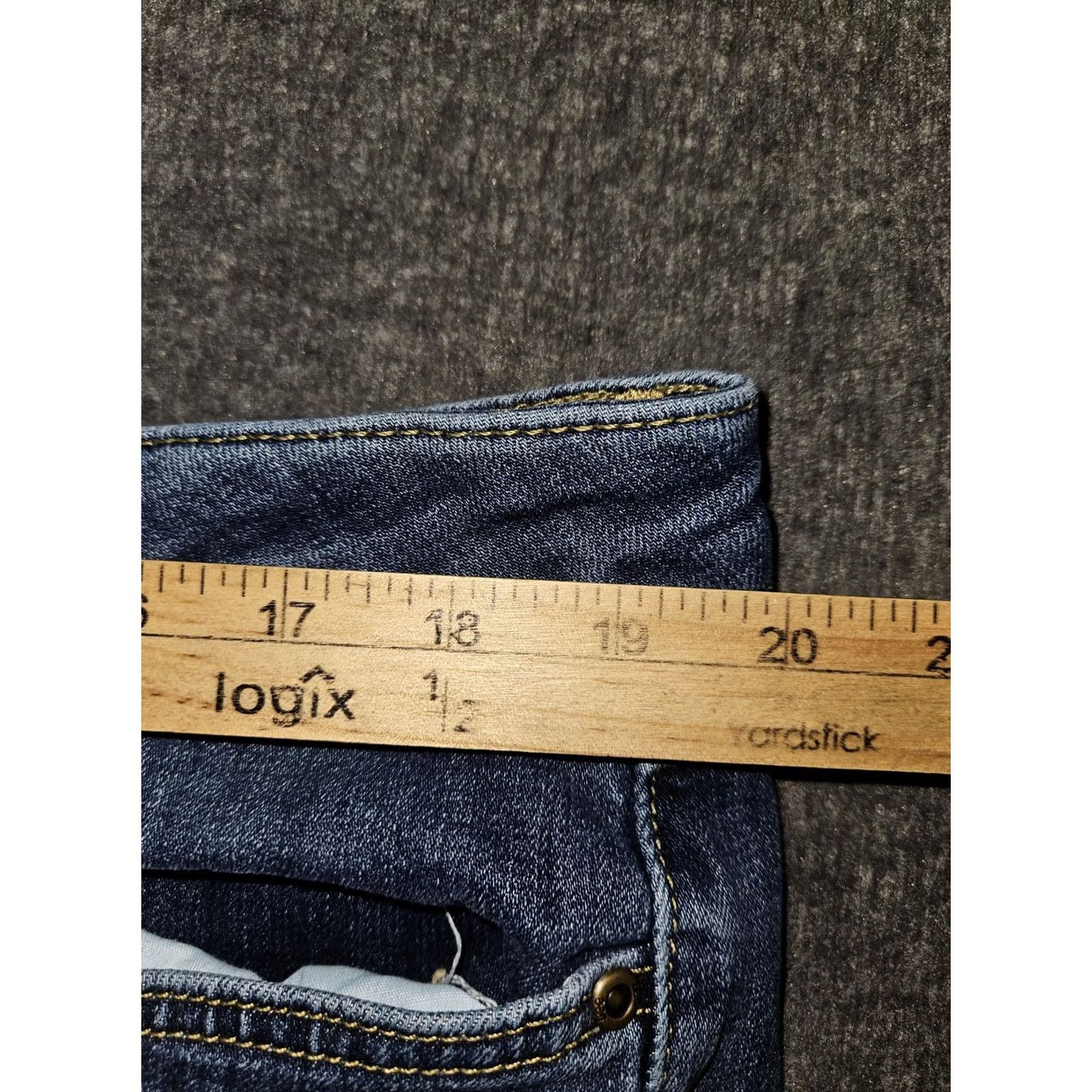 Lee Lee Jeans Womens 20L Blue Medium Wash Stretch Bootcut Denim High Rise Pockets Size 42" / US 20 - 3 Thumbnail