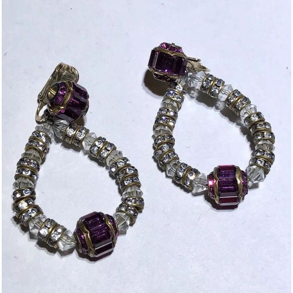 Vogue Vogue Jewelry rhinestone beaded wire wrapped vintage earring Size ONE SIZE - 4 Thumbnail