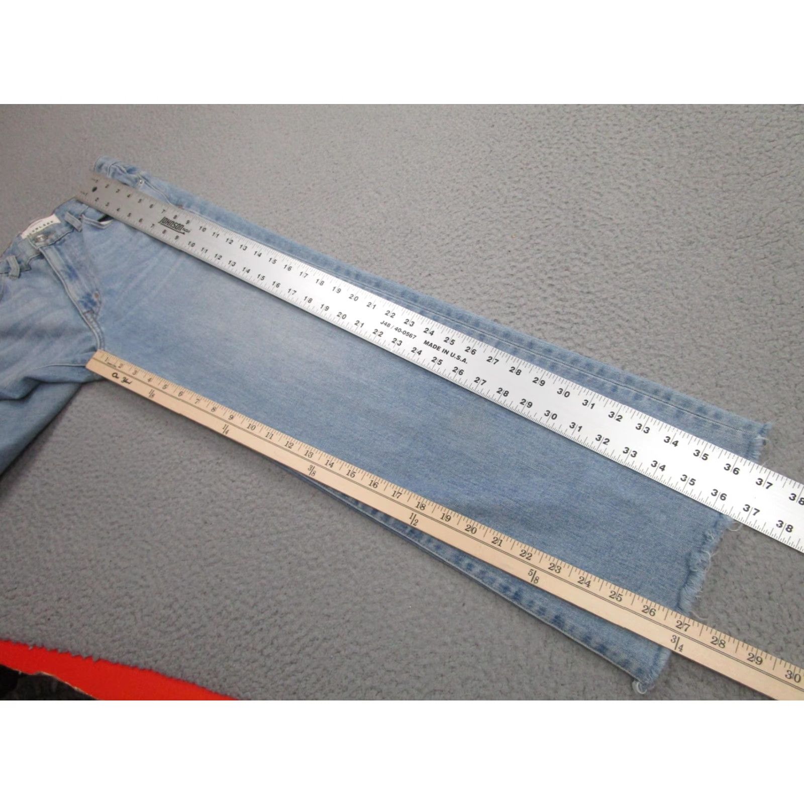 SLVRLAKE SLVRLAKE Grace Crop Jeans Womens 26 Light Wash High Rise Raw Hem Denim USA Size 26" / US 2 / IT 38 - 5 Thumbnail