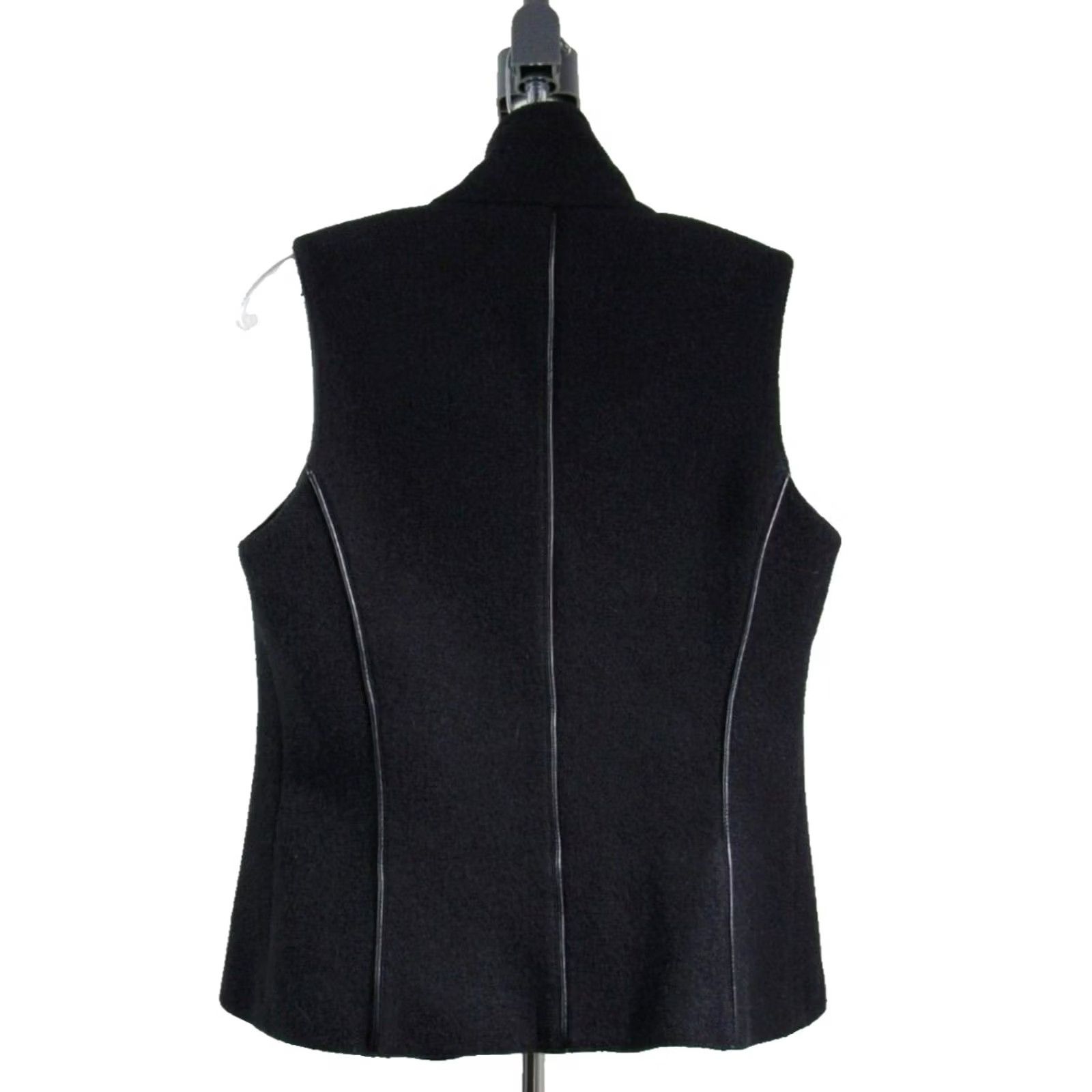 Vintage LAFAYETTE 148 New York Women's Leather Vest Size 10 Black w/Accents Size L / US 10 / IT 46 - 3 Thumbnail