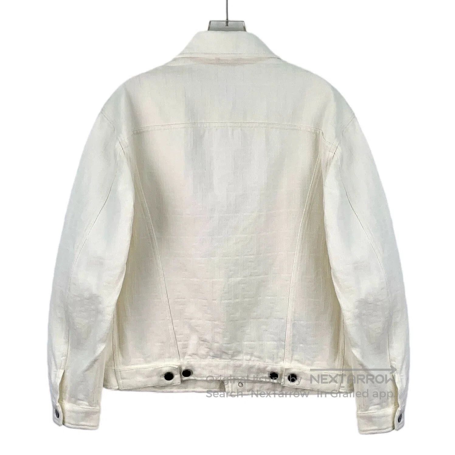 Fendi Fendi White Logo Jacquard Denim Jacket. Size US S / EU 44-46 / 1 - 2 Thumbnail