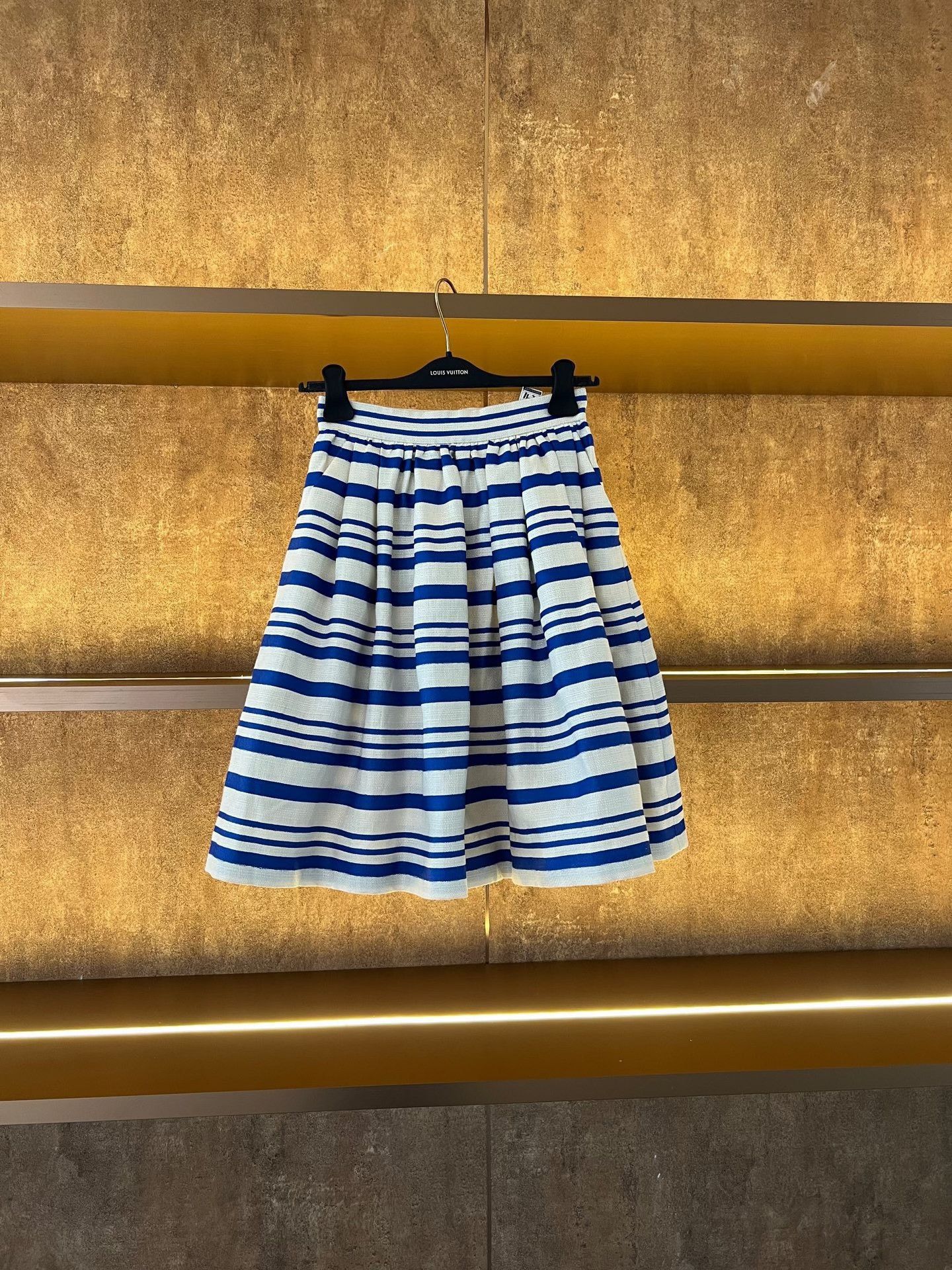 Dolce & Gabbana Dolce & Gabbana Blue White Stripe Linen Skirt Size 38" / US 16 / IT 52 - 1 Thumbnail