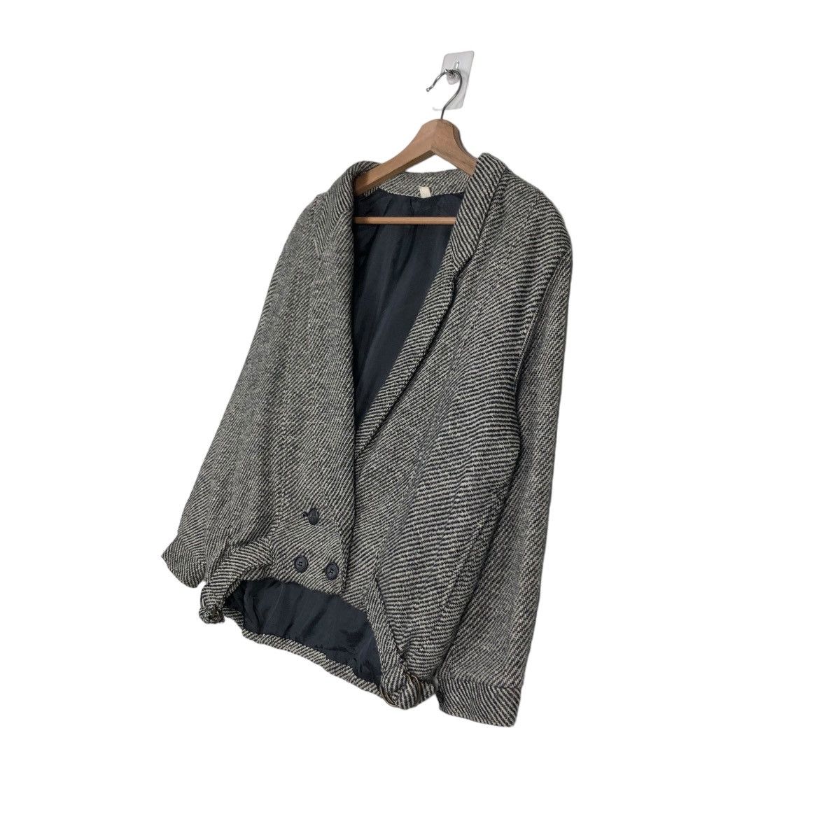 Japanese Brand 🔥VINTAGE BIKER JACKET WOOL BUCKLE HERRINGBONE ISSEY MIYAKE Size US M / EU 48-50 / 2 - 2 Thumbnail