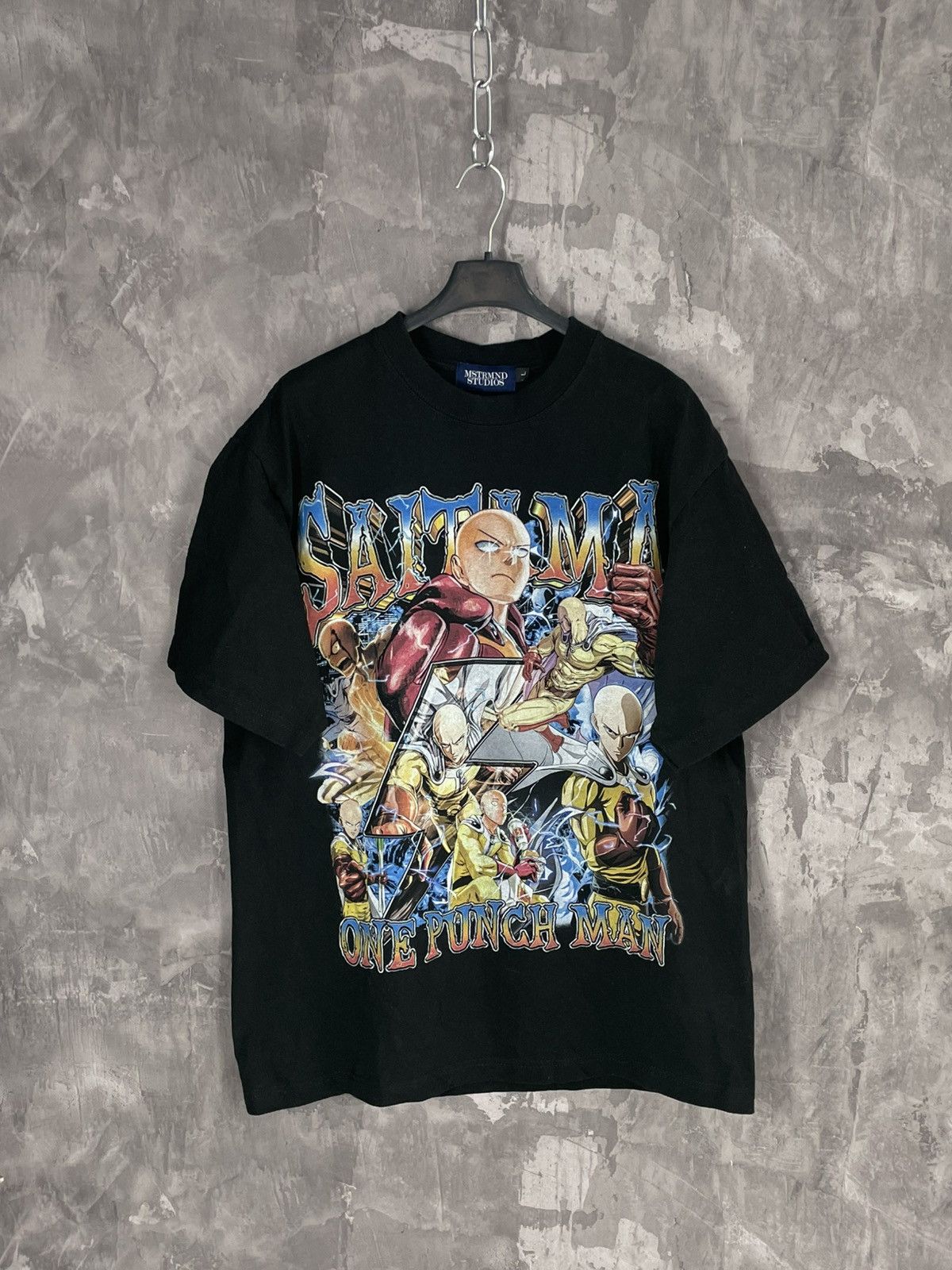 One Punch Man Vintage 90s Crazy Print Anima T shirt
