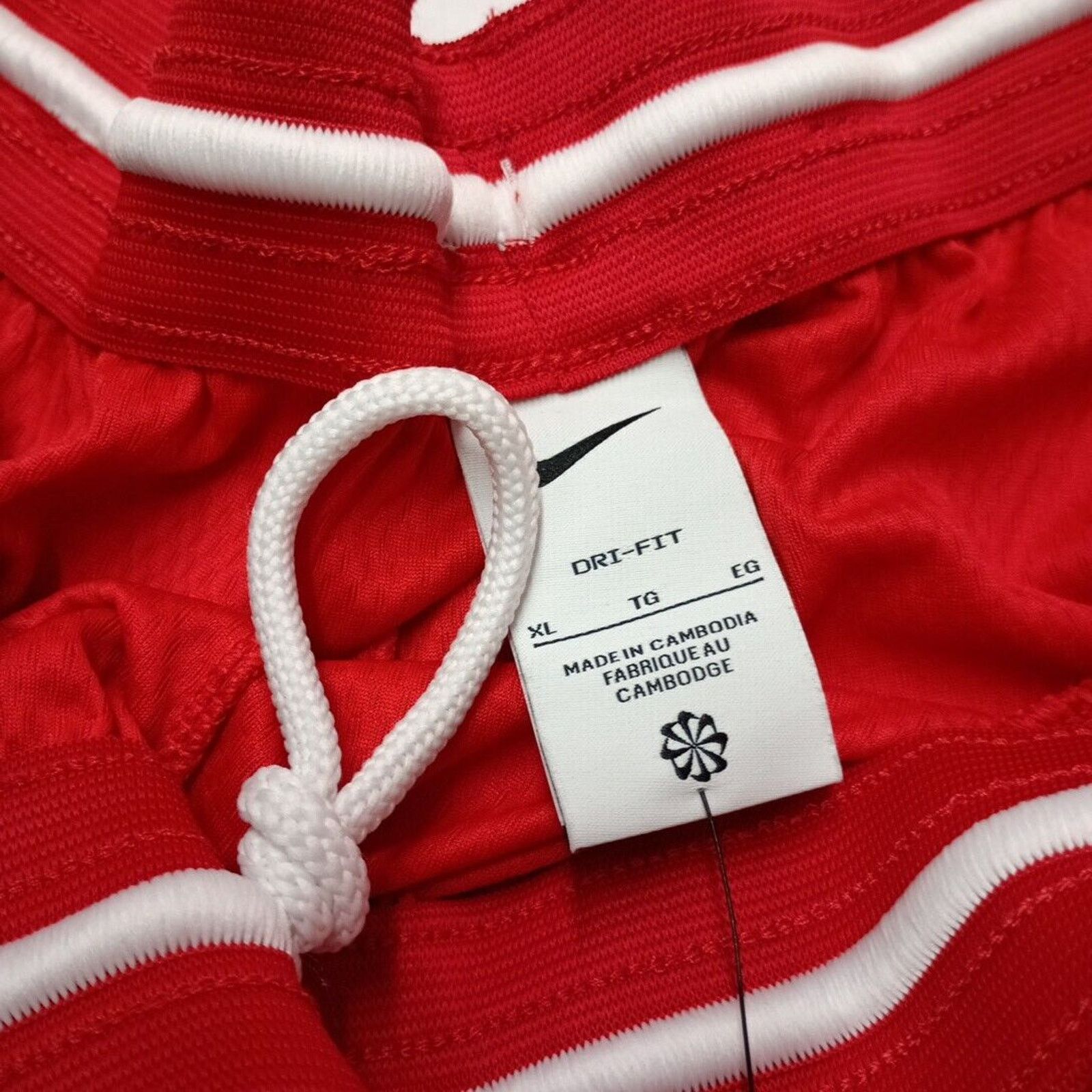 Nike Men's Nike Loose Fit Basketball Shorts Size XL Red White Size US 33 - 4 Thumbnail