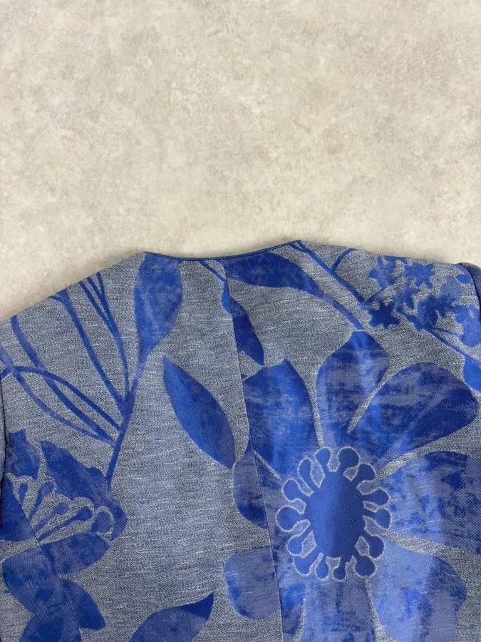 Armani Collezioni SS2011 Armani Collezioni Grey & Blue Floral Blazer Jacket Size M / US 6-8 / IT 42-44 - 6 Thumbnail