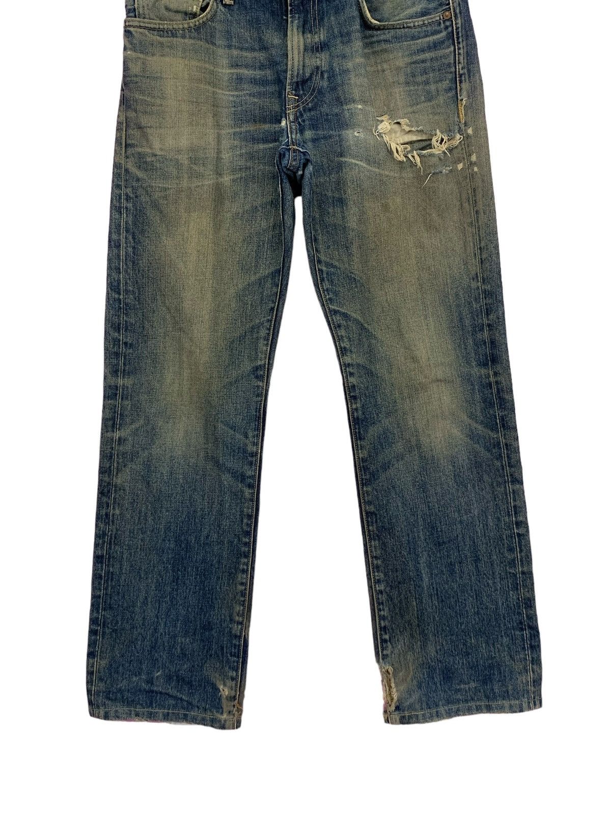 Japanese Brand Mud Wash Y2K Tokyo Distressed Regular Straight Denim (AD24) Size US 31 - 6 Thumbnail