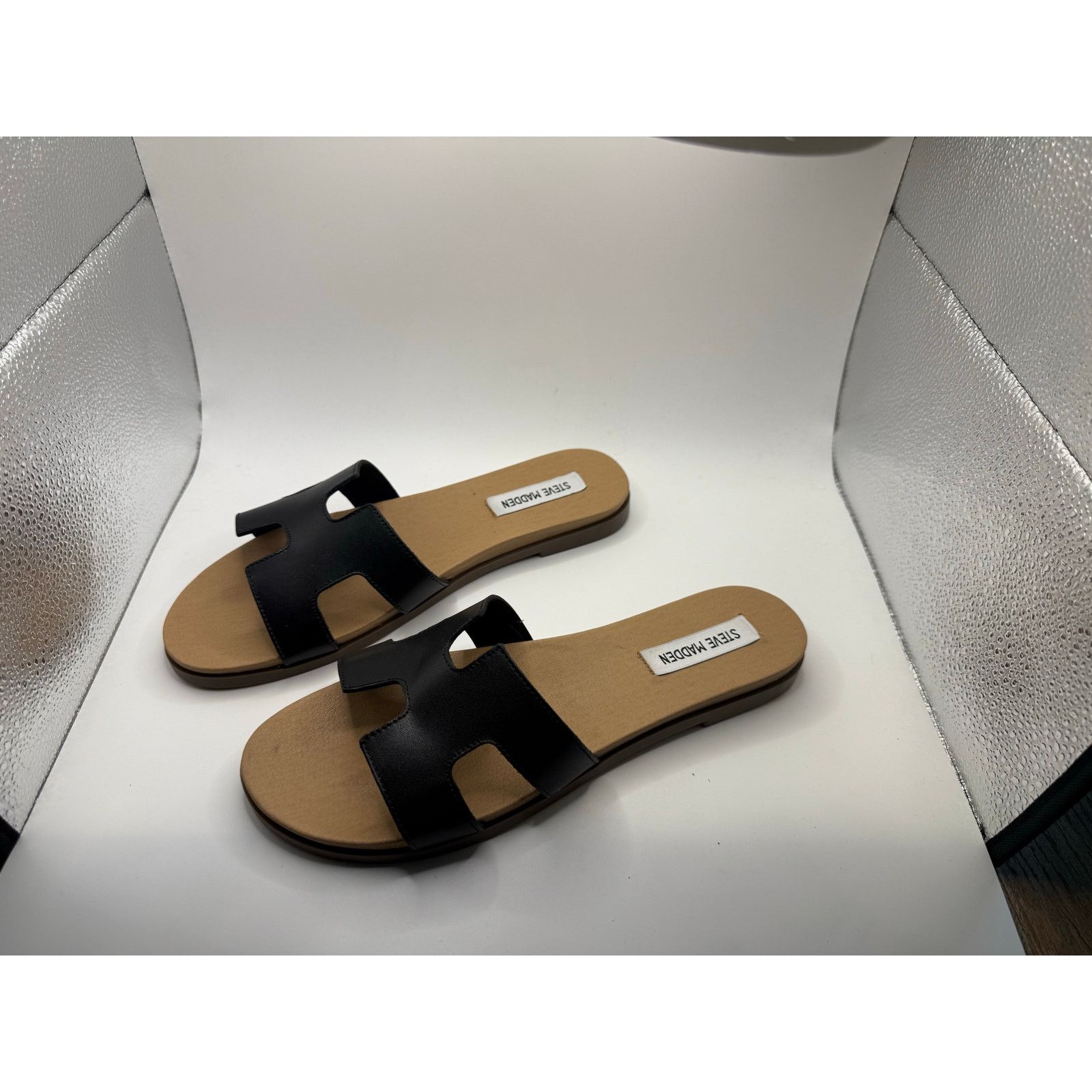 Steve Madden Steve Madden Women’s Black Slide Sandals Size 9 Flat Slip On Size US 9 / IT 39 - 2 Thumbnail