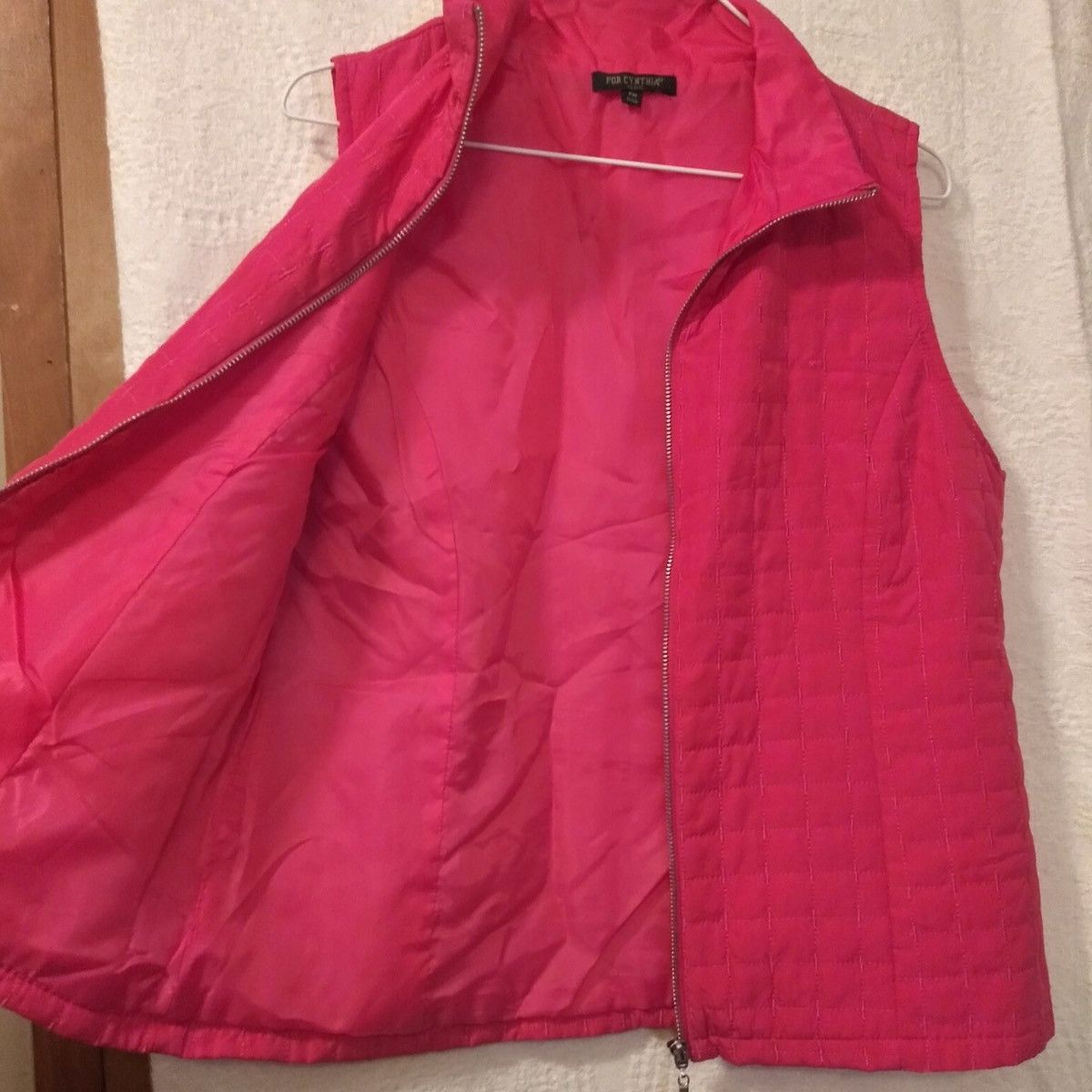 Other For Cynthia Pink Quilted Full Zip Petite Medium Women’s Vest Size M / US 6-8 / IT 42-44 - 8 Thumbnail