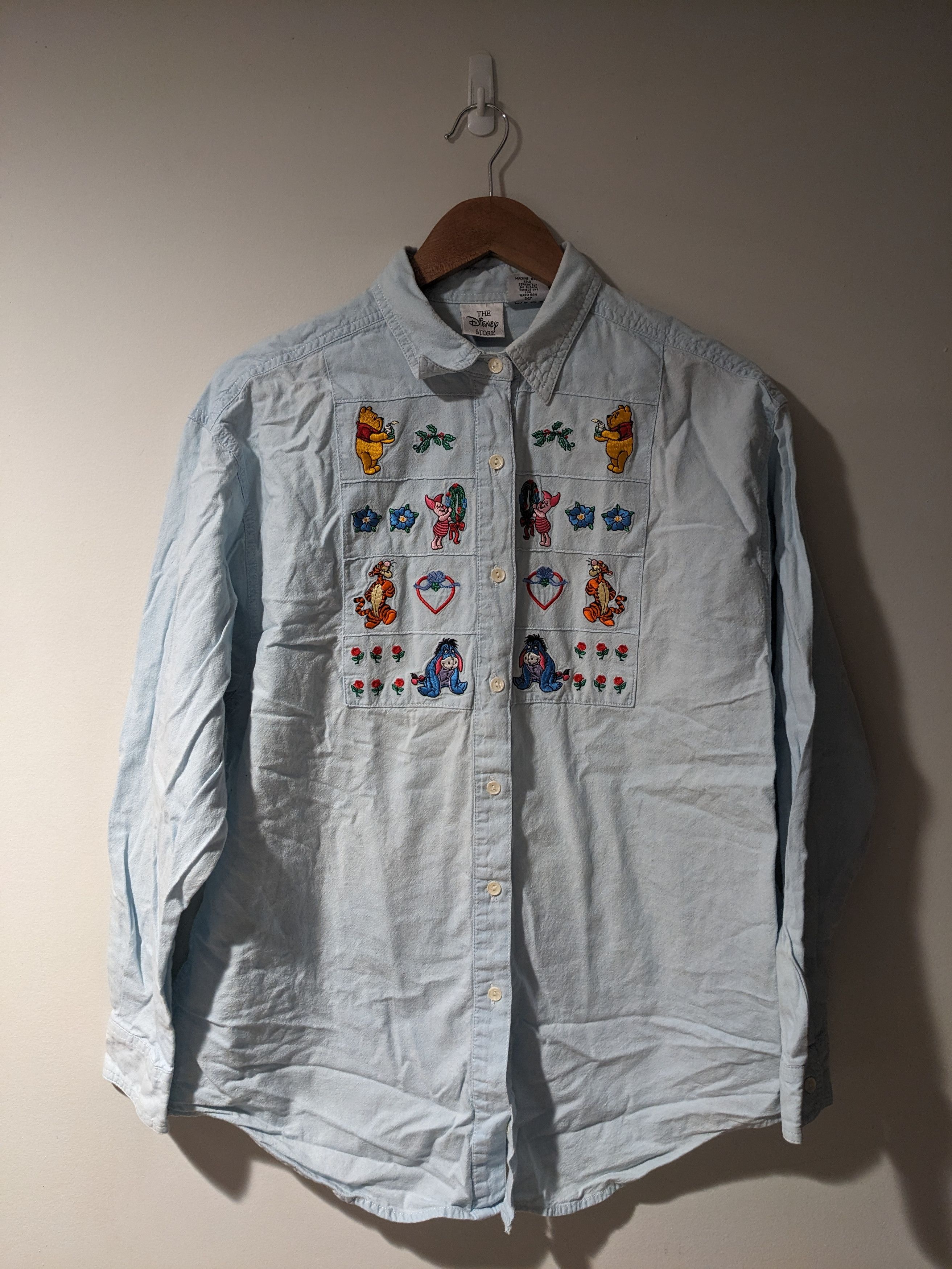 Disney Vintage 90s Disney Winnie the Pooh Eeyore Button Up Shirt Size L / US 10 / IT 46 - 1 Thumbnail