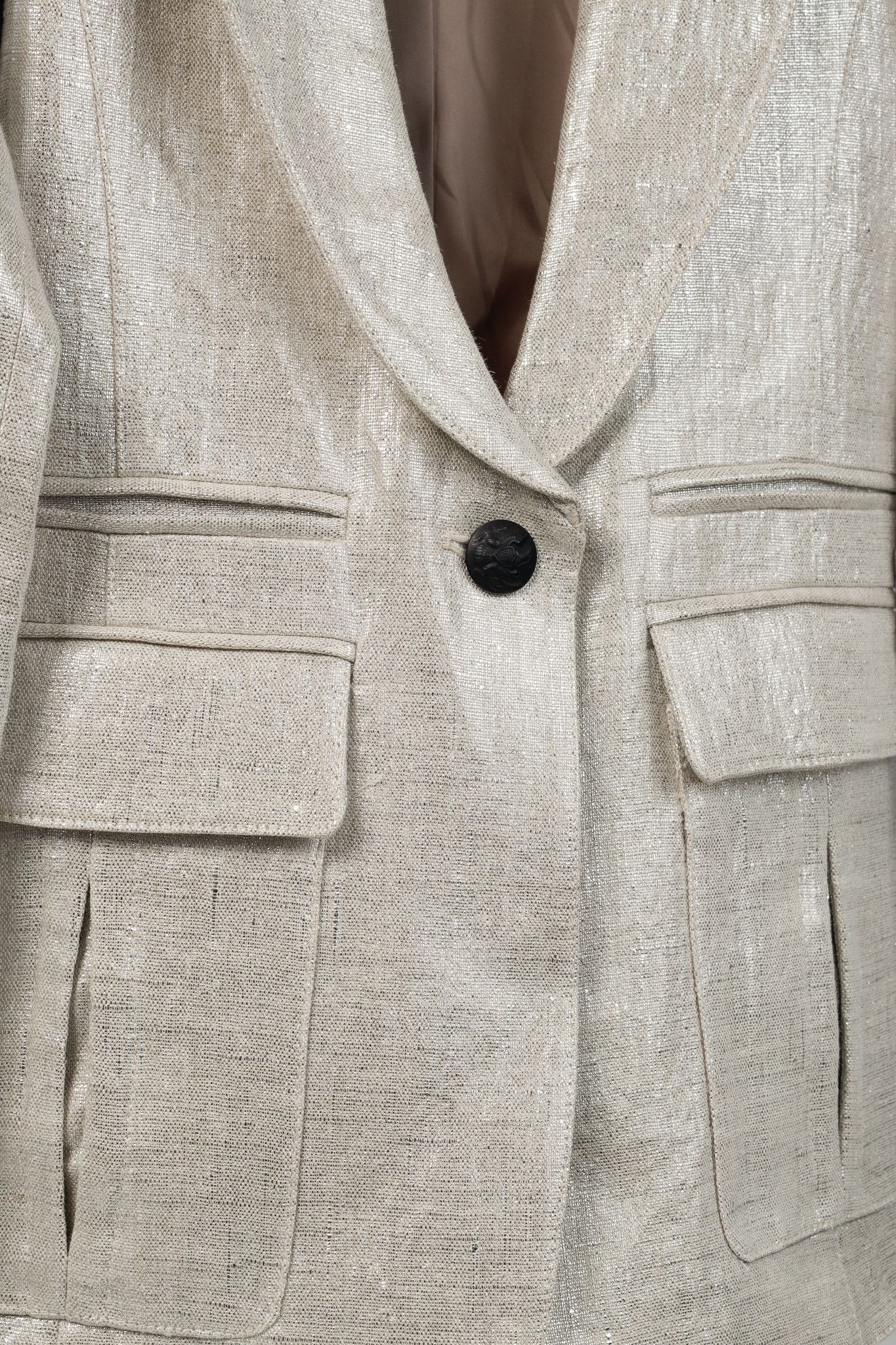 SMYTHE Smythe Spring 2020 Pewter Peaked Lapel Blazer Size S / US 4 / IT 40 - 7 Thumbnail