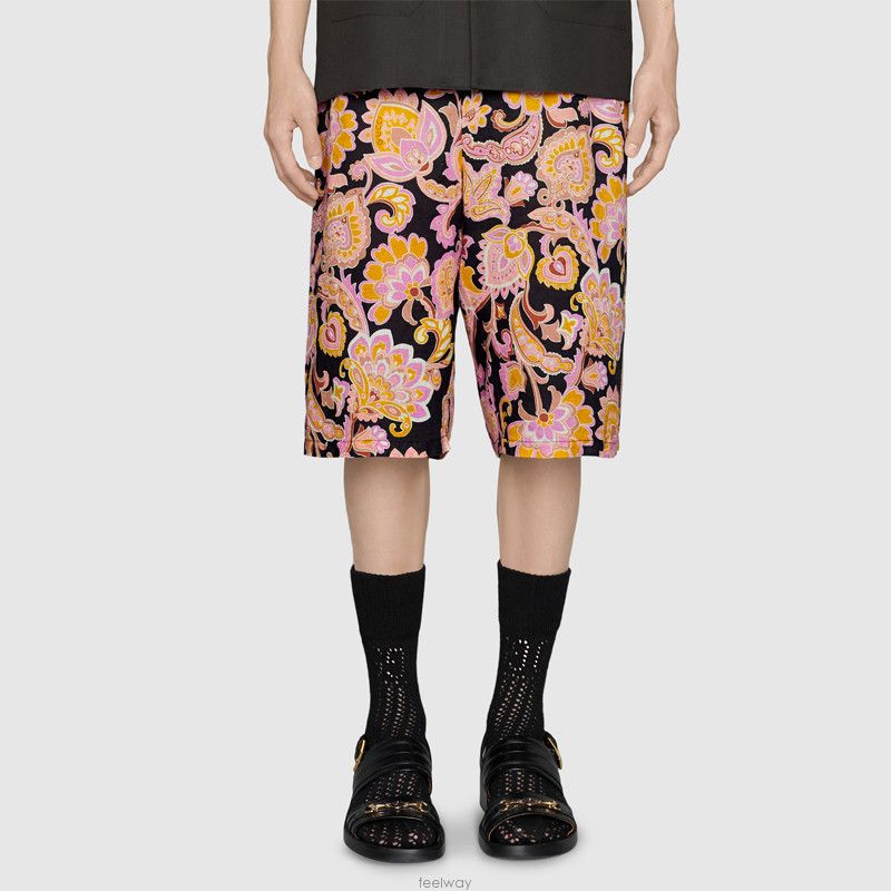 Gucci 🔥60% OFF🔥 [SALE] Gucci Paisley Print Linen Shorts Size US 28 / EU 44 - 1 Thumbnail