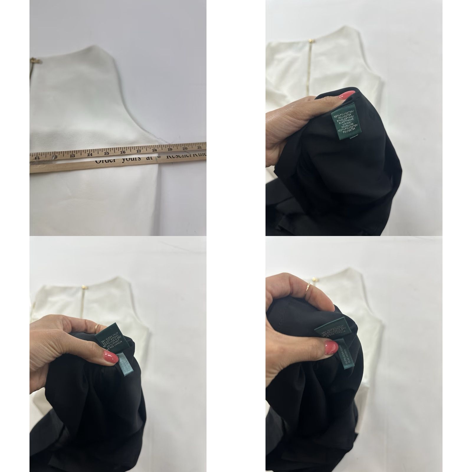 Ralph Lauren Ralph Lauren Dress Women’s 10 Black Ivory Colorblock Midi A-Line Round Neck Sleeveless Pullover Flower Pattern Size L / US 10 / IT 46 - 8 Thumbnail