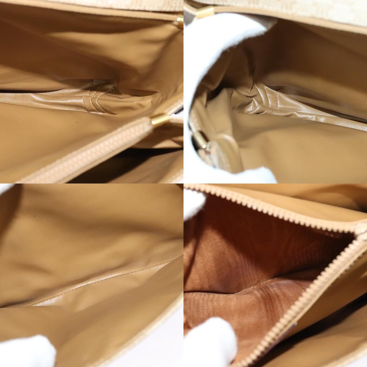 Celine CELINE Macadam Canvas Shoulder Bag Pvc Beige Gold Size ONE SIZE - 12 Thumbnail